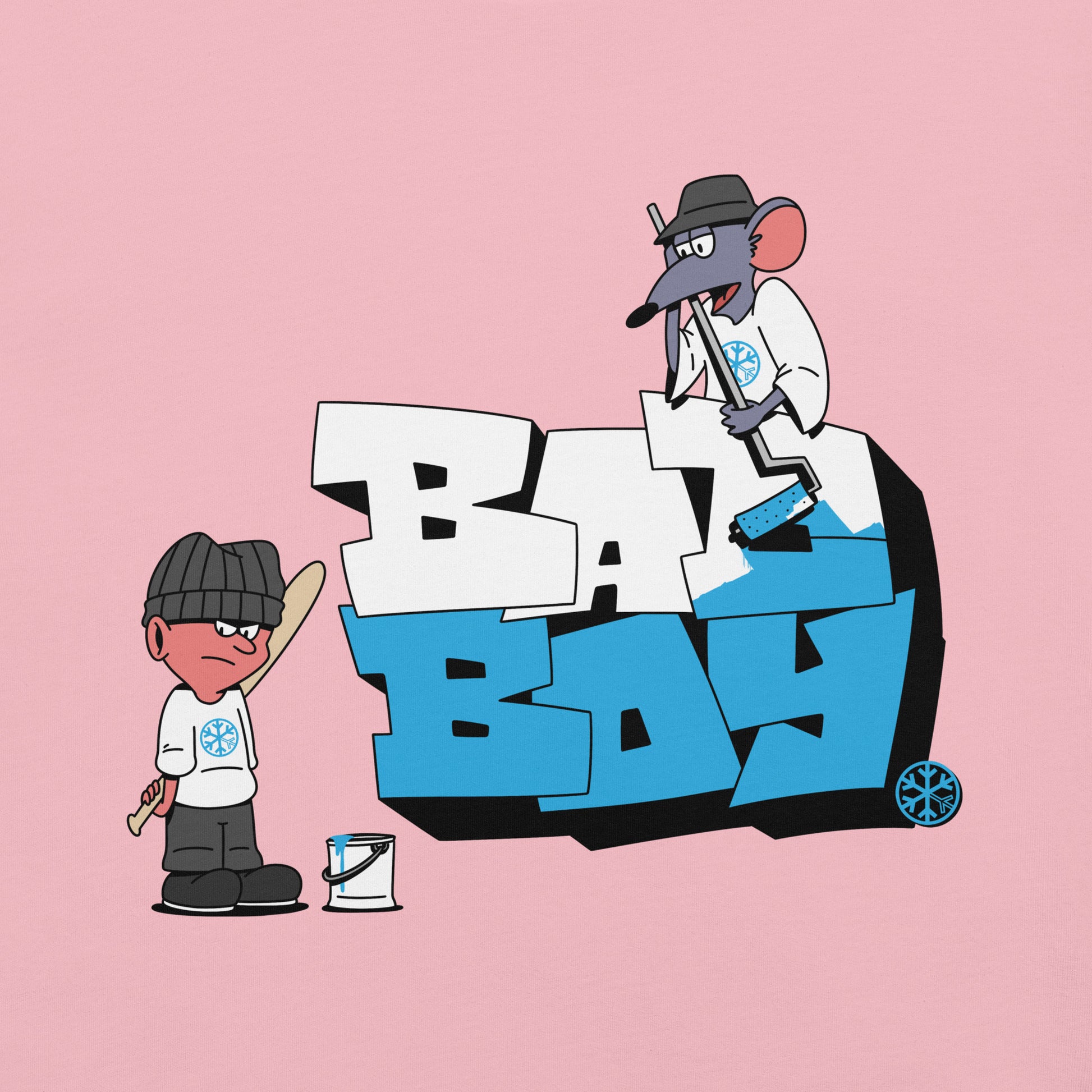 Pink-Bad Boy Graffiti Tee from B.Different Clothing, graphic, graffiti-inspired streetwear t-shirt