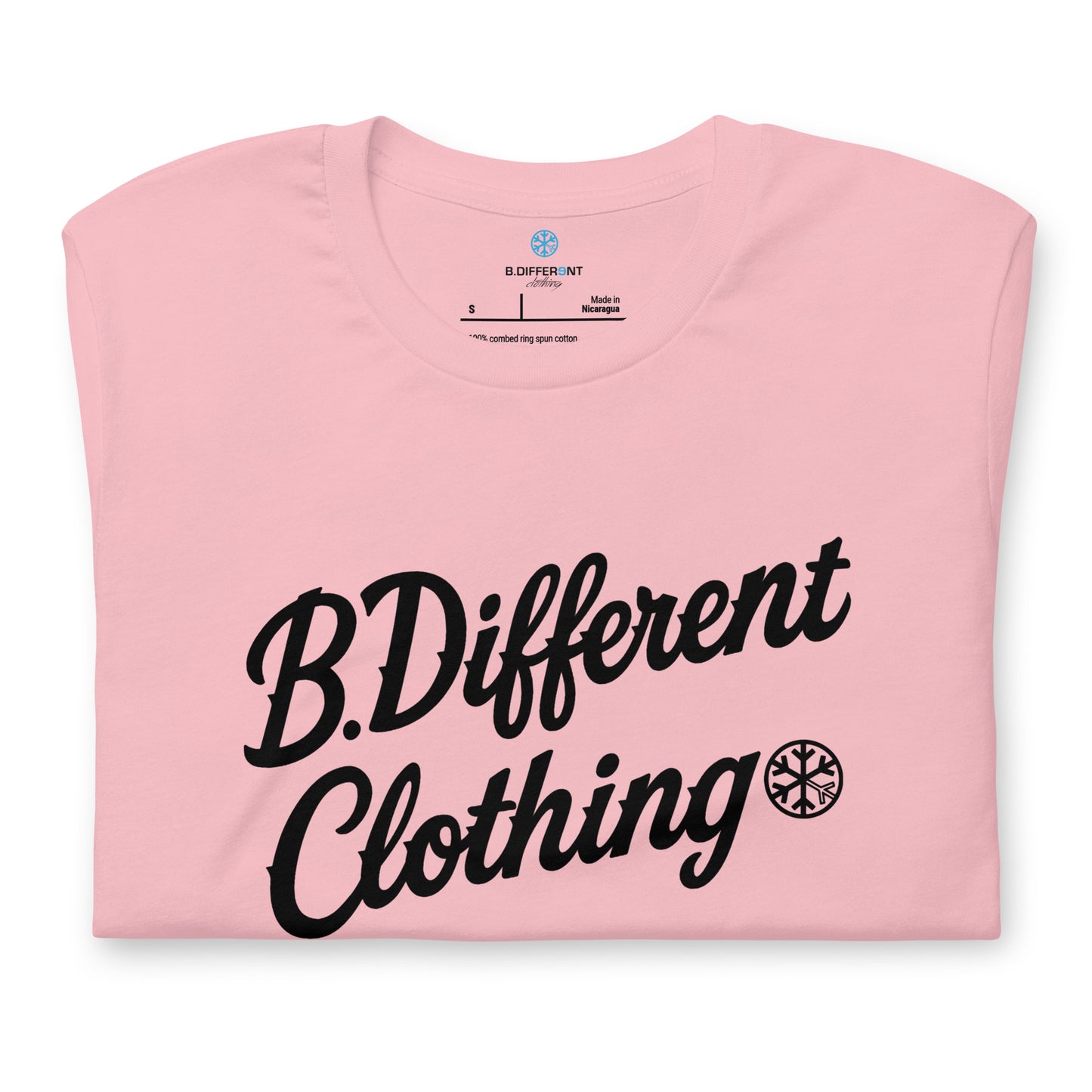 Pink-The League Tee from B.Different Clothing, folded, graffiti-inspired streetwear t-shirt