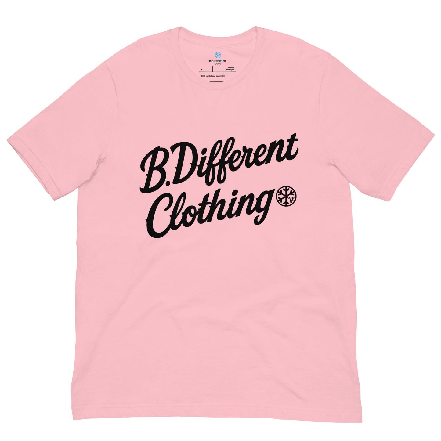 Pink-The League Tee from B.Different Clothing, front view, graffiti-inspired streetwear t-shirt