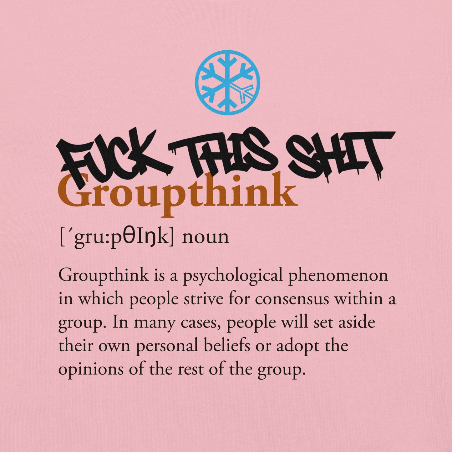 Pink-Groupthink Graffiti Tee from B.Different Clothing, graphic, graffiti-inspired streetwear t-shirt