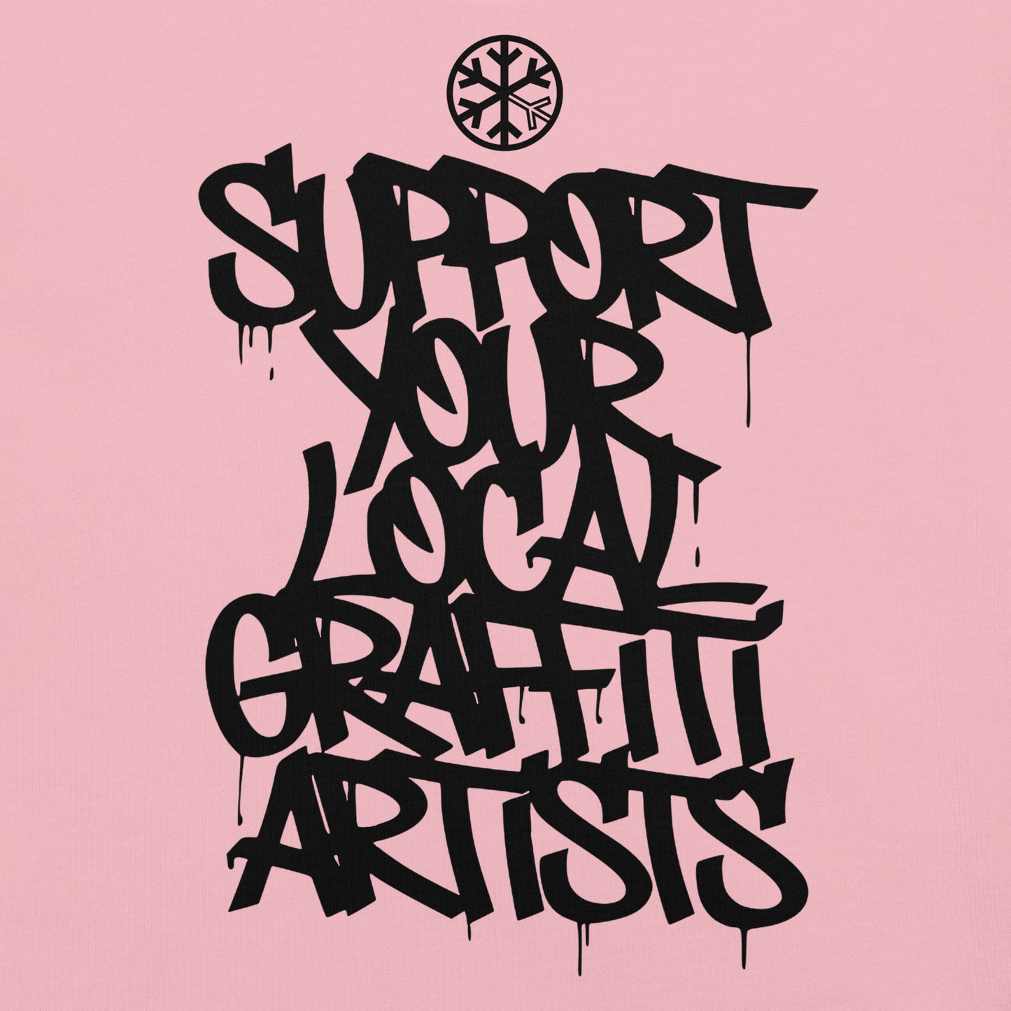 Pink-Support Your Local Graffiti Artists Tee from B.Different Clothing, graphic, graffiti-inspired streetwear t-shirt