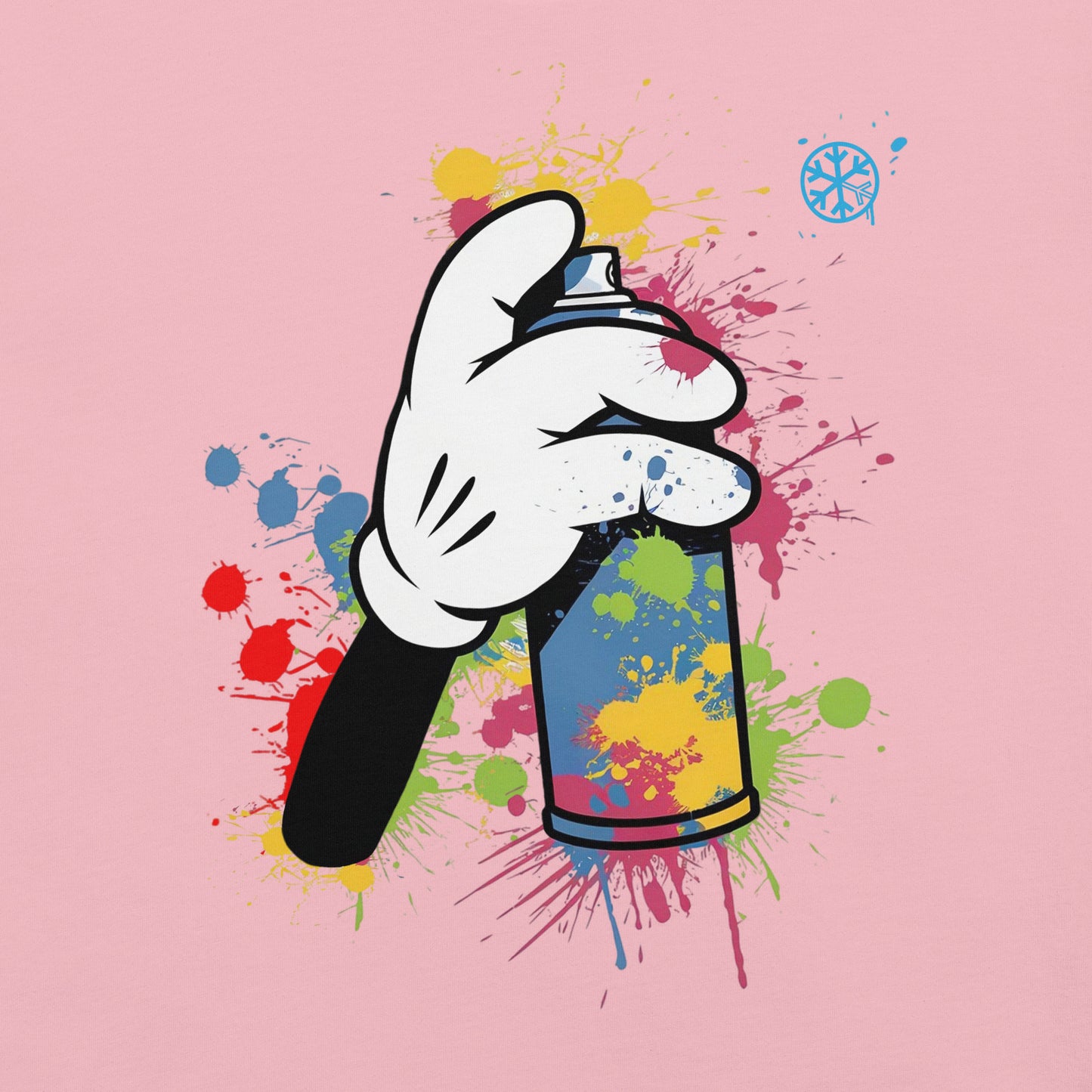 Pink-Hand Spray Can Graffiti Tee from B.Different Clothing, graphic, graffiti-inspired streetwear t-shirt