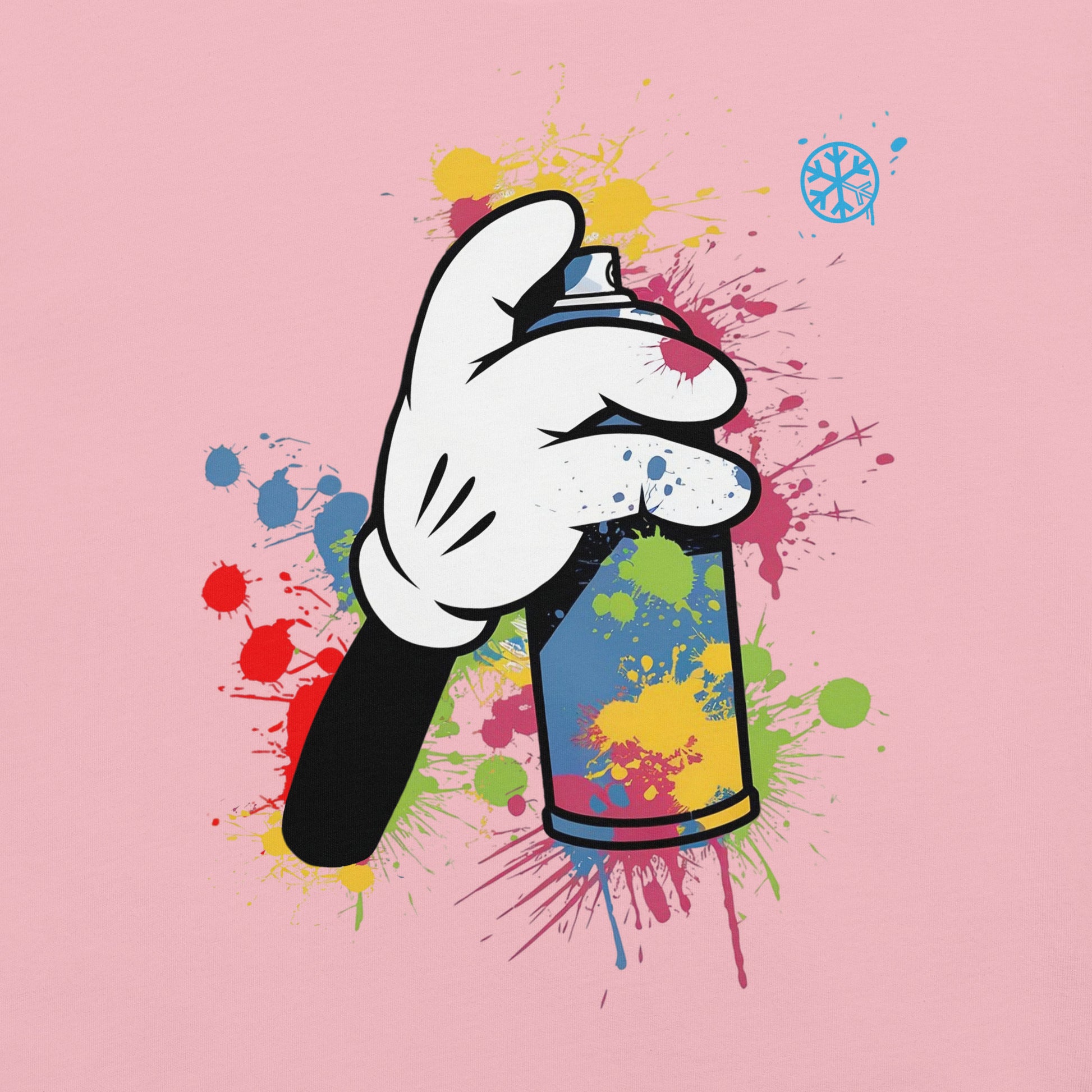 Pink-Hand Spray Can Graffiti Tee from B.Different Clothing, graphic, graffiti-inspired streetwear t-shirt