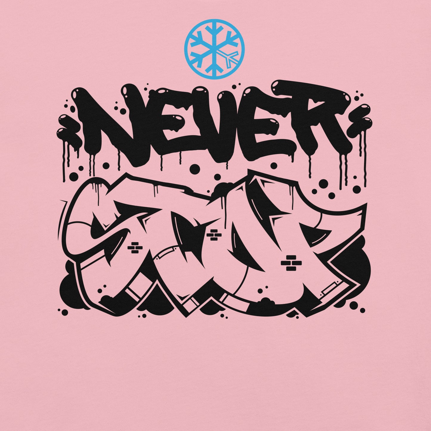 Pink-Never Stop Graffiti Piece Tee from B.Different Clothing, graphic, graffiti-inspired streetwear t-shirt