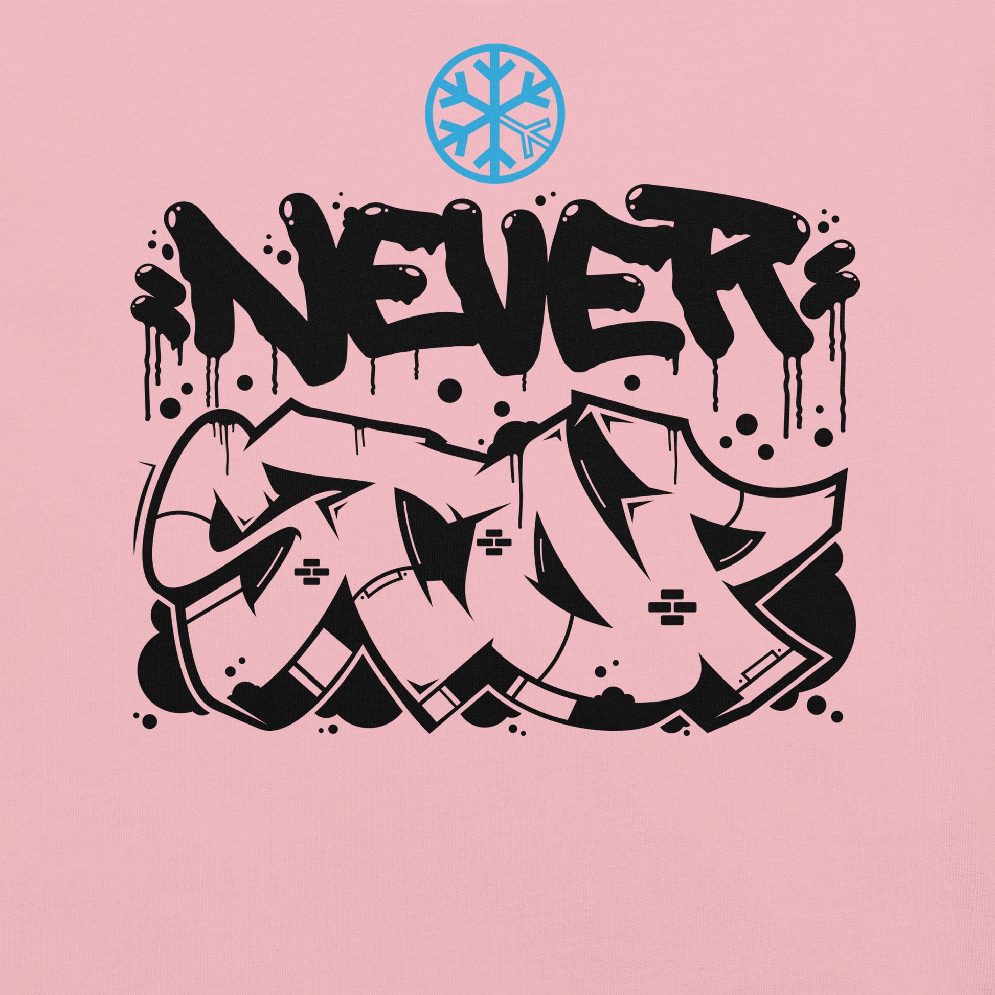 Pink-Never Stop Graffiti Piece Tee from B.Different Clothing, graphic, graffiti-inspired streetwear t-shirt
