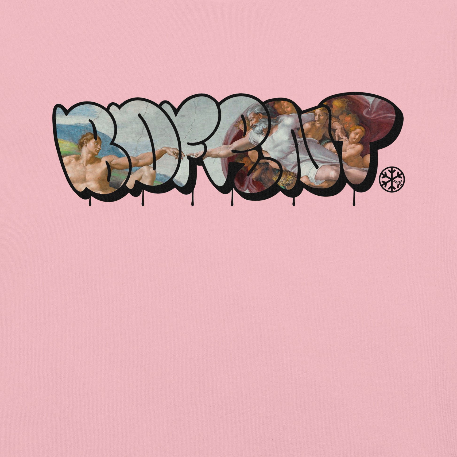 Pink-BDFRNT Throwie x Creation of Adam Graffiti Tee from B.Different Clothing, graphic, graffiti-inspired streetwear t-shirt