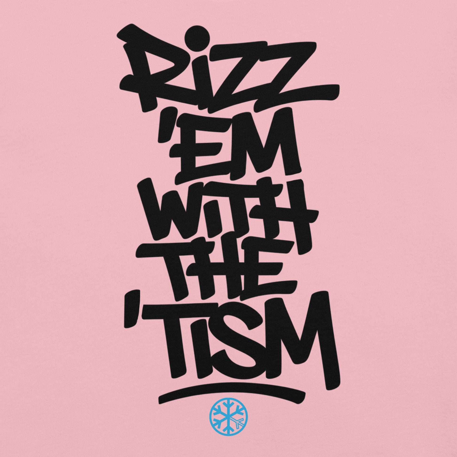 Pink-Rizz 'Em With The 'Tism Graffiti Tee from B.Different Clothing, graphic, graffiti-inspired streetwear t-shirt