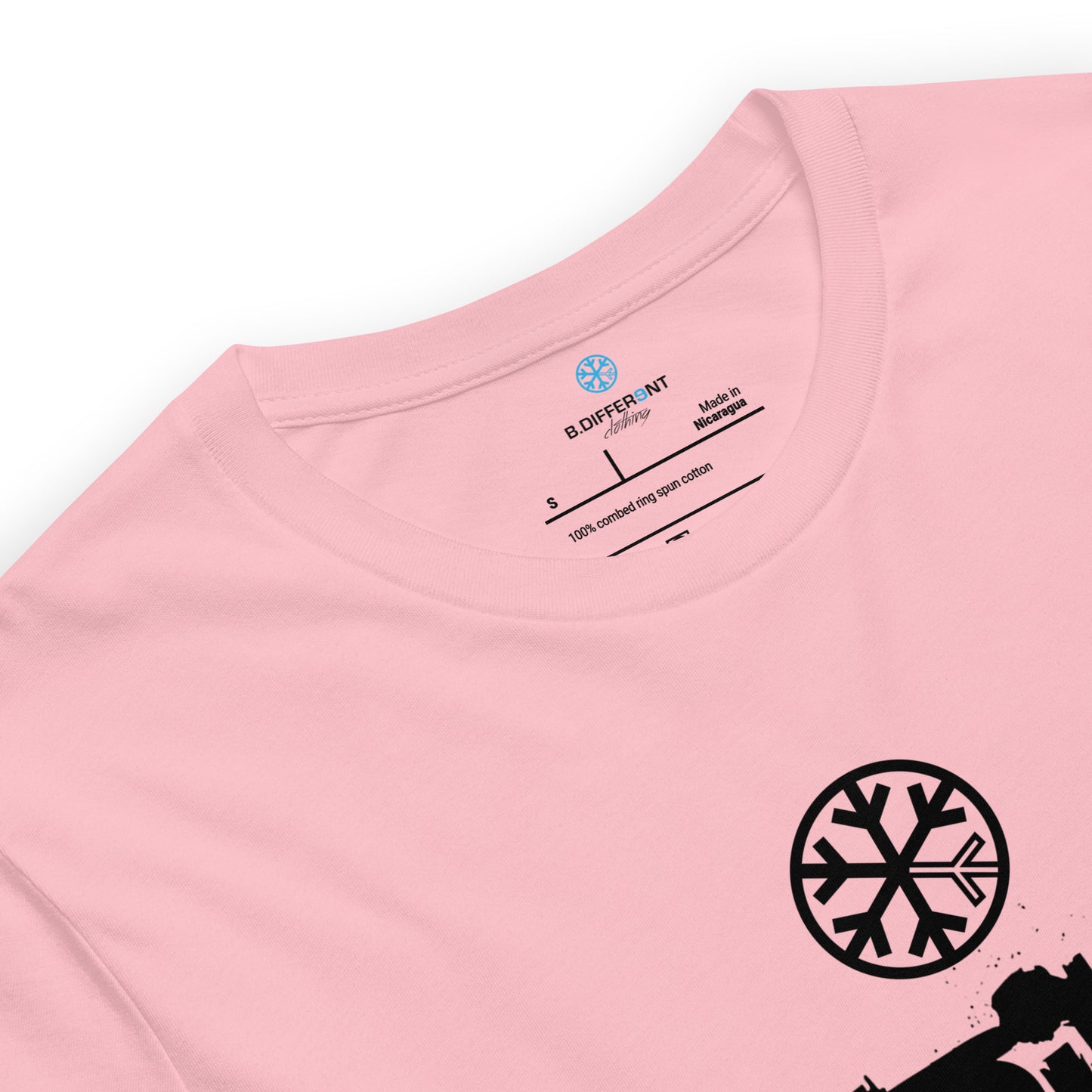 Pink-Outsider Graffiti Tag Tee from B.Different Clothing, collar, graffiti-inspired streetwear t-shirt