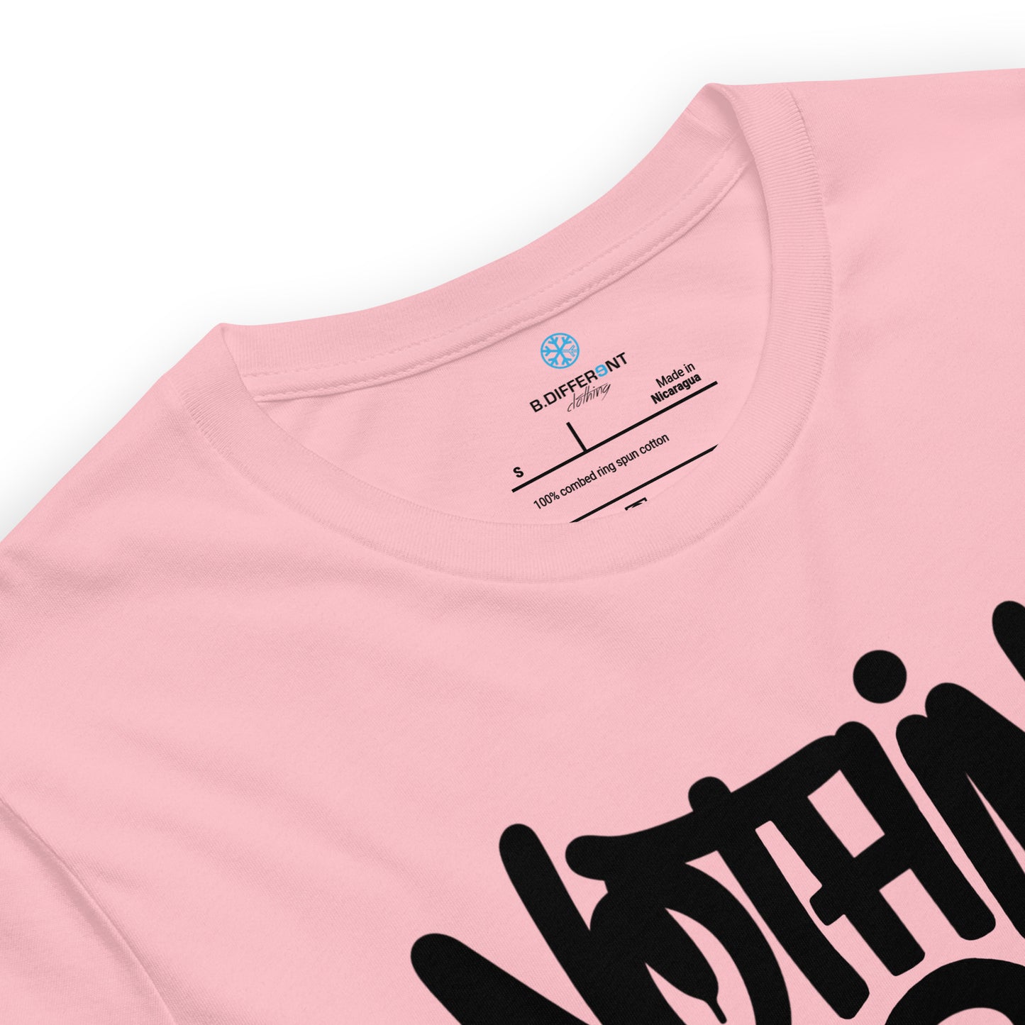 Pink-Nothing 2 Obey Graffiti Tee from B.Different Clothing, collar, graffiti-inspired streetwear t-shirt