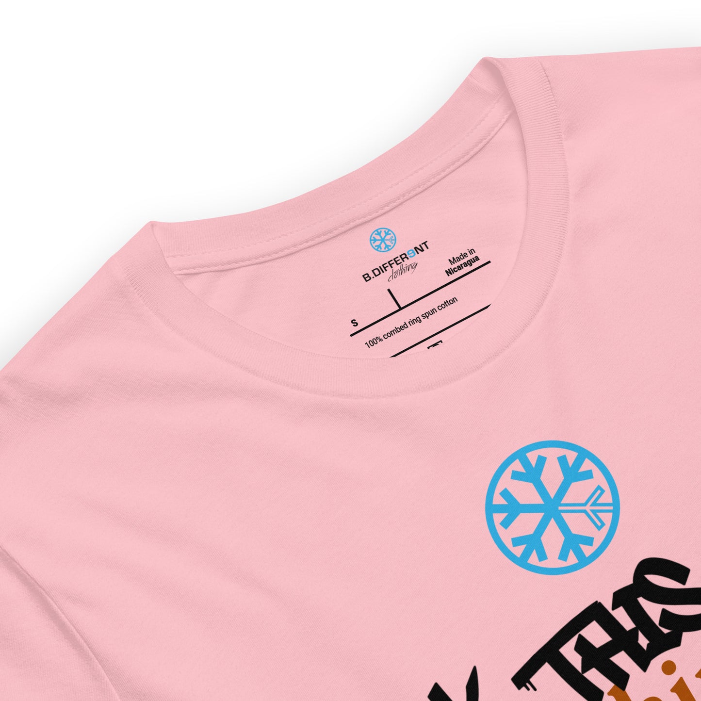 Pink-Groupthink Graffiti Tee from B.Different Clothing, collar, graffiti-inspired streetwear t-shirt