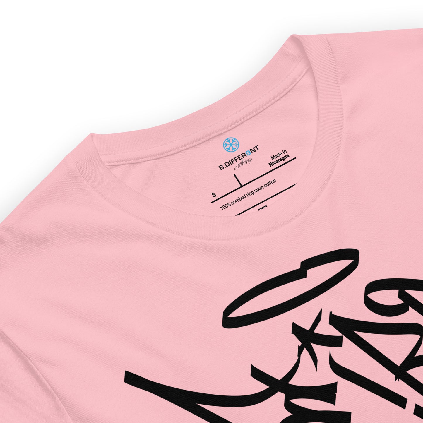 Pink-Weirdo Tag Graffiti Tee from B.Different Clothing, collar, graffiti-inspired streetwear t-shirt