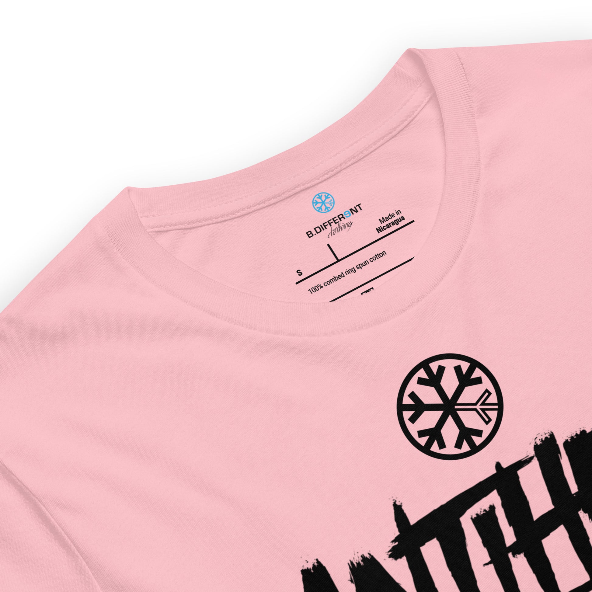 Pink-Antihero Graffiti Tag Tee from B.Different Clothing, collar, graffiti-inspired streetwear t-shirt