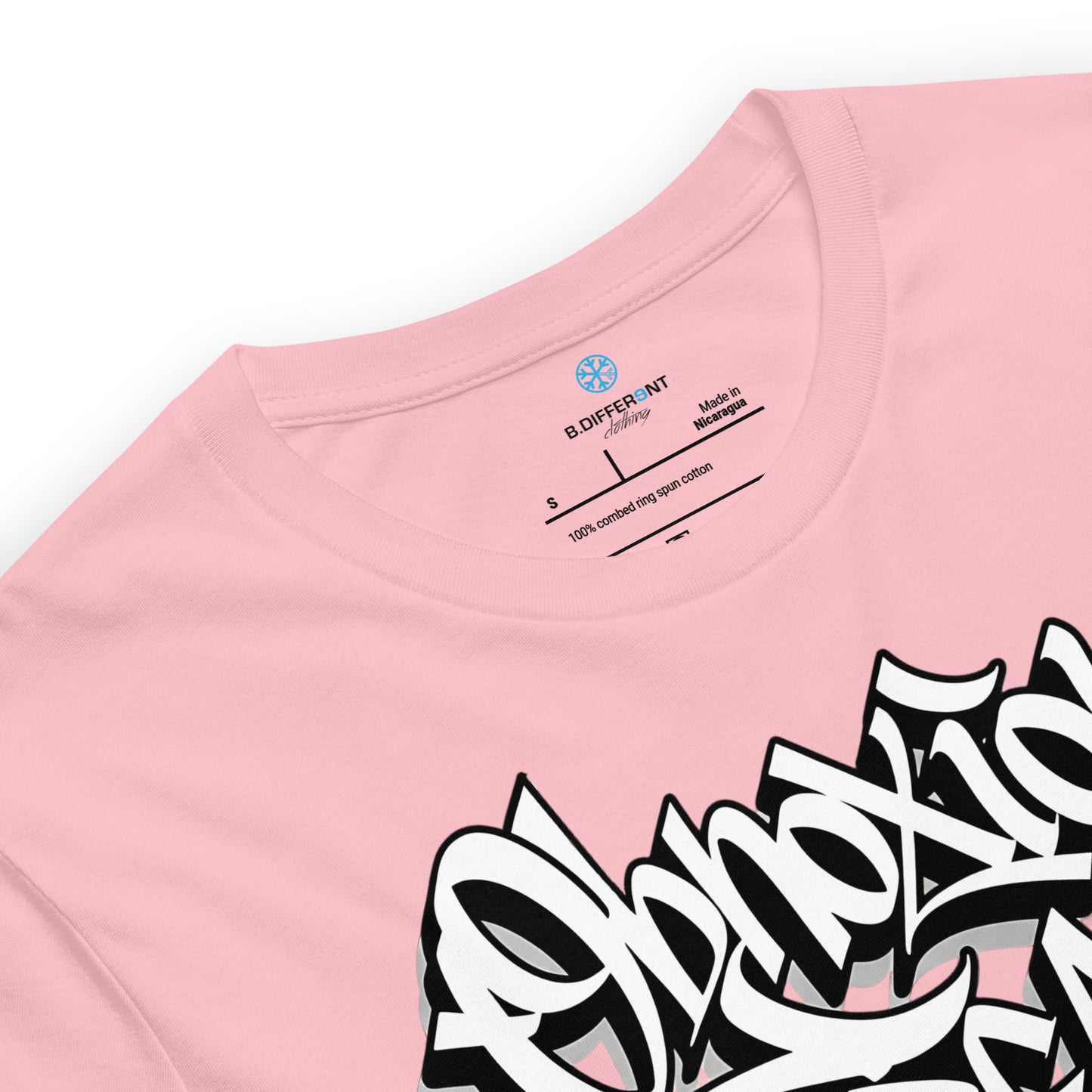 Pink-Obnoxious Freak Graffiti Tee from B.Different Clothing, collar, graffiti-inspired streetwear t-shirt