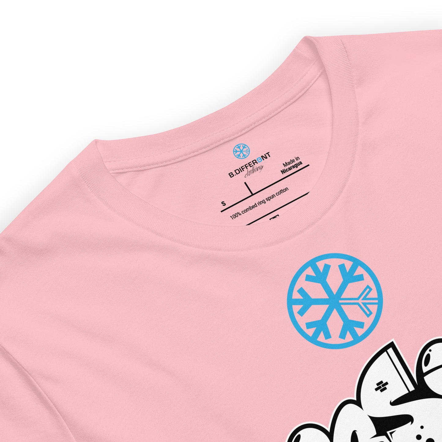 Pink-Mission Graffiti Piece Tee from B.Different Clothing, collar, graffiti-inspired streetwear t-shirt