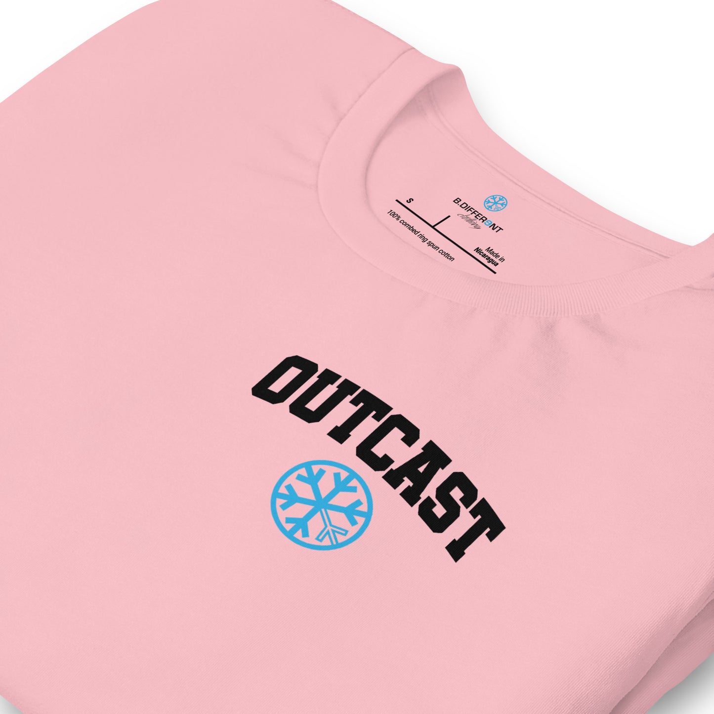 Pink-Outcast Graffiti Character Tee from B.Different Clothing, detail, graffiti-inspired streetwear t-shirt