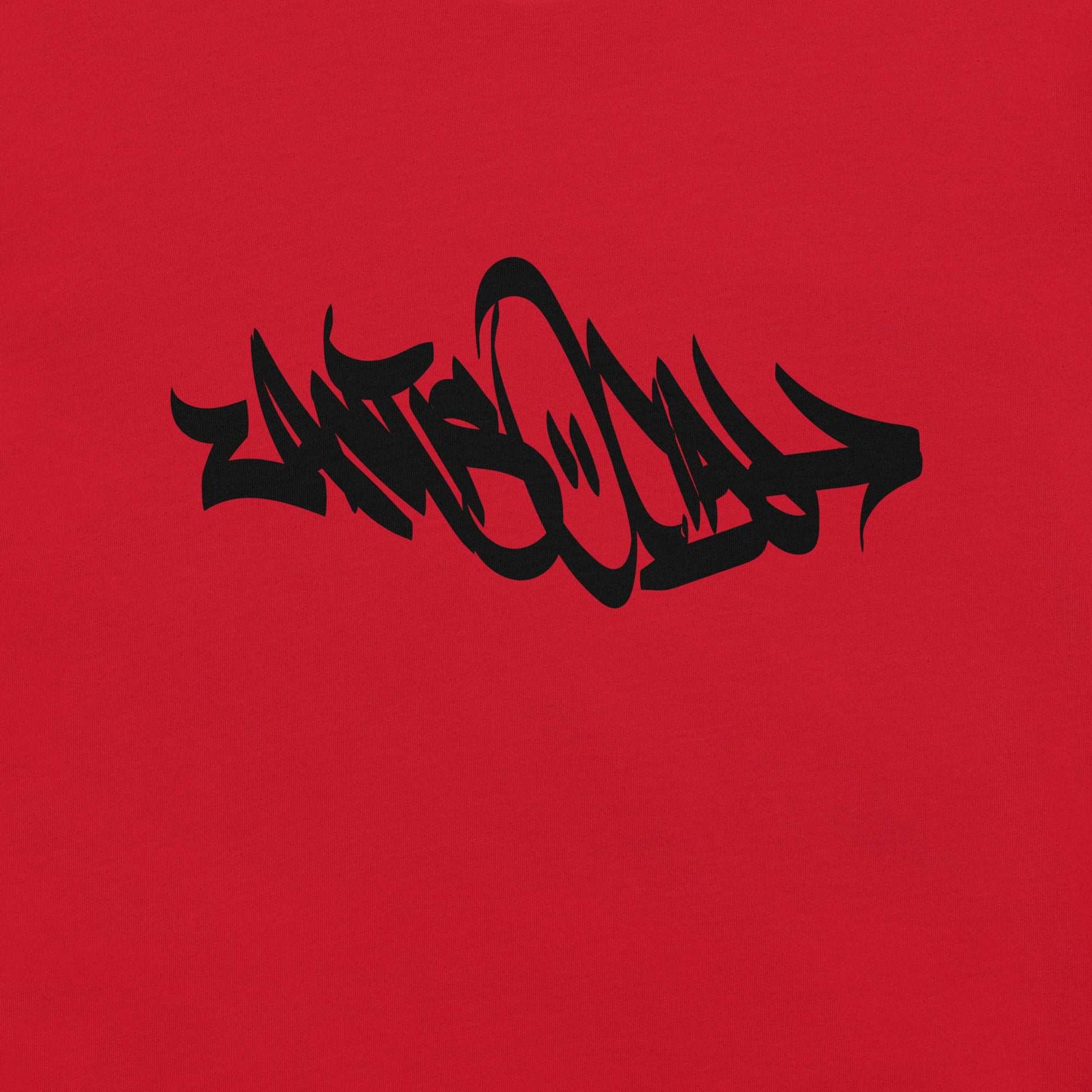 graphic of Antisocial Graffiti Tag Tee red B.Different Clothing graffiti street art inspired streetwear brand