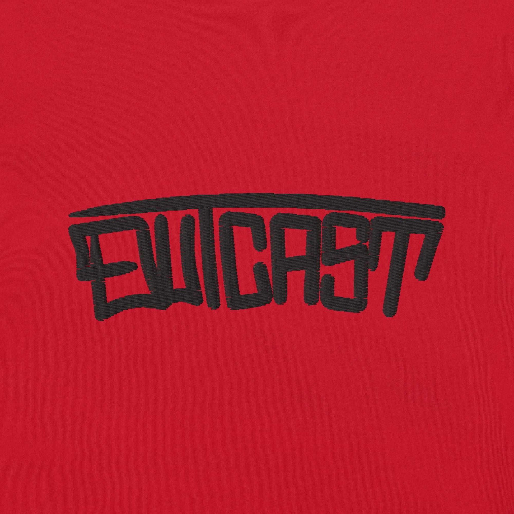 graphic of Outcast Graffiti Tag Tee red B.Different Clothing graffiti street art inspired streetwear brand