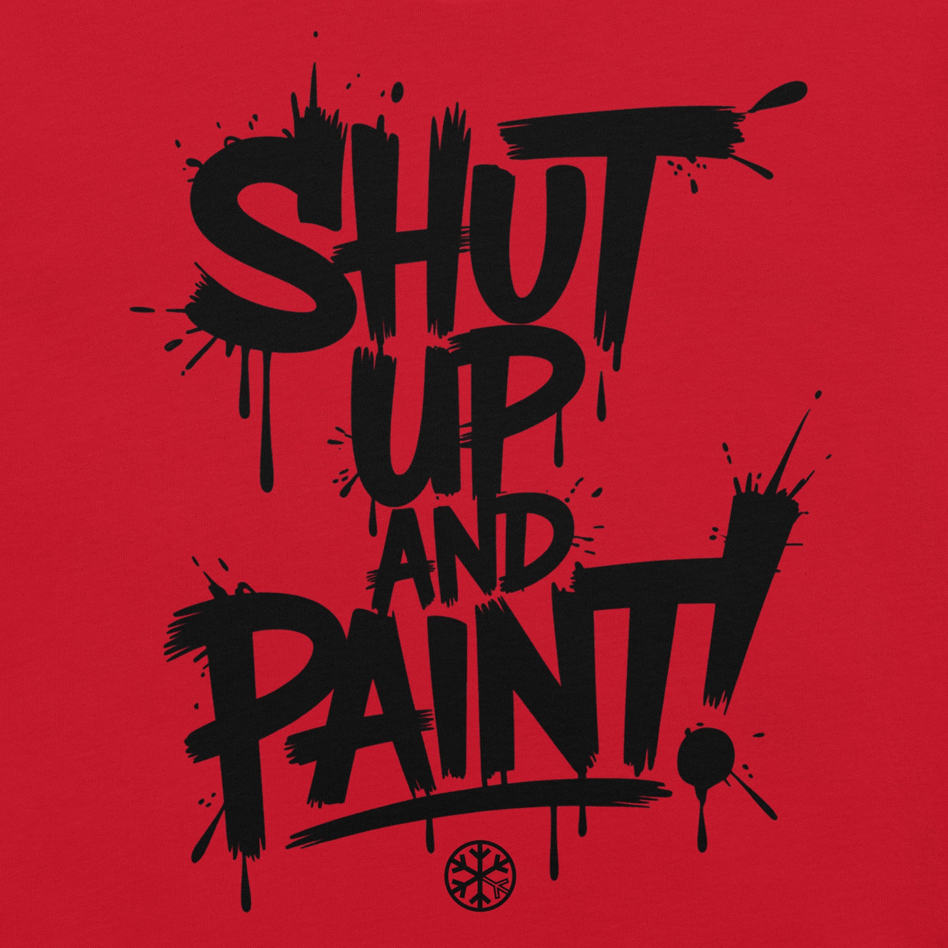 Red-Shut Up and Paint Graffiti Tee from B.Different Clothing, graphic, graffiti-inspired streetwear t-shirt