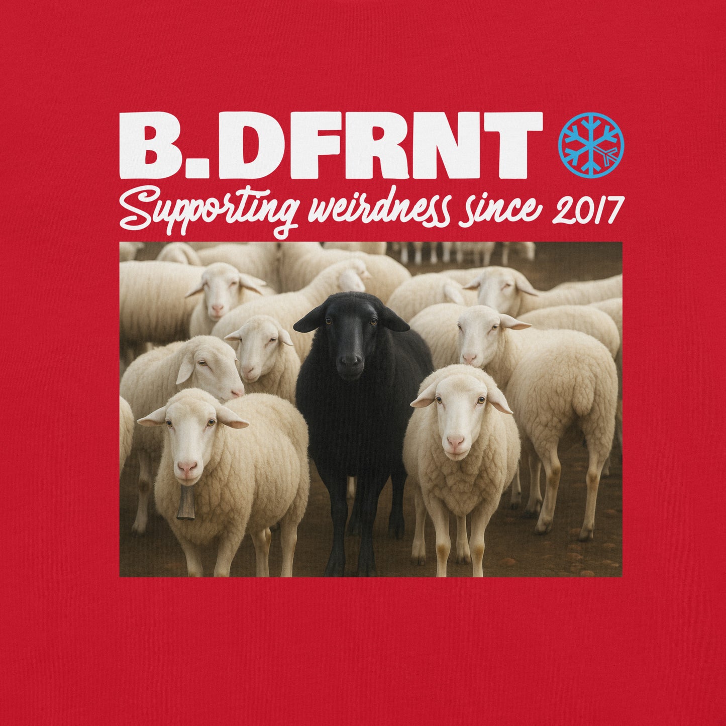Red-Black Sheep Tee from B.Different Clothing, graphic, graffiti-inspired streetwear t-shirt