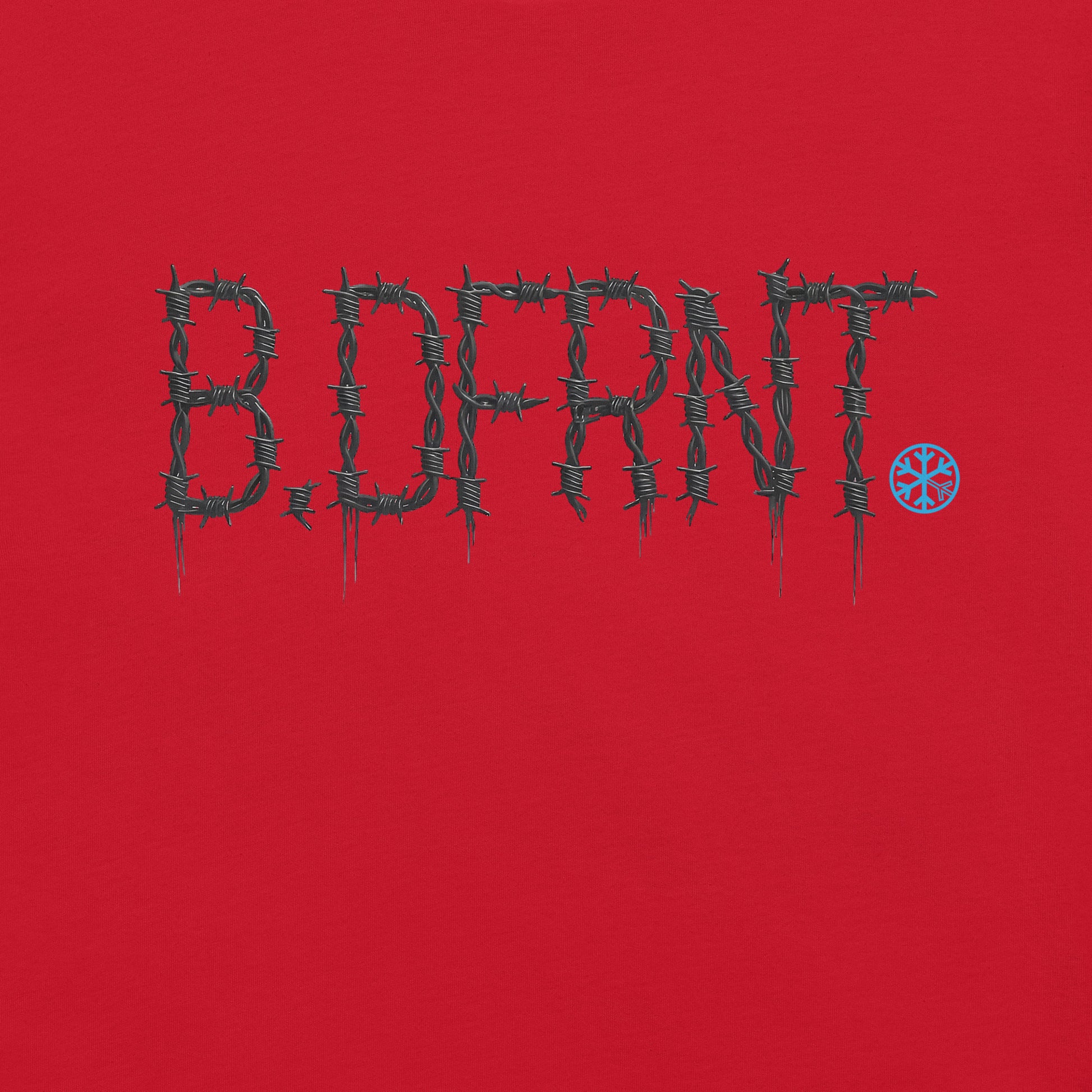 Red-B.DFRNT Barbed Wire Tee from B.Different Clothing, graphic, graffiti-inspired streetwear t-shirt