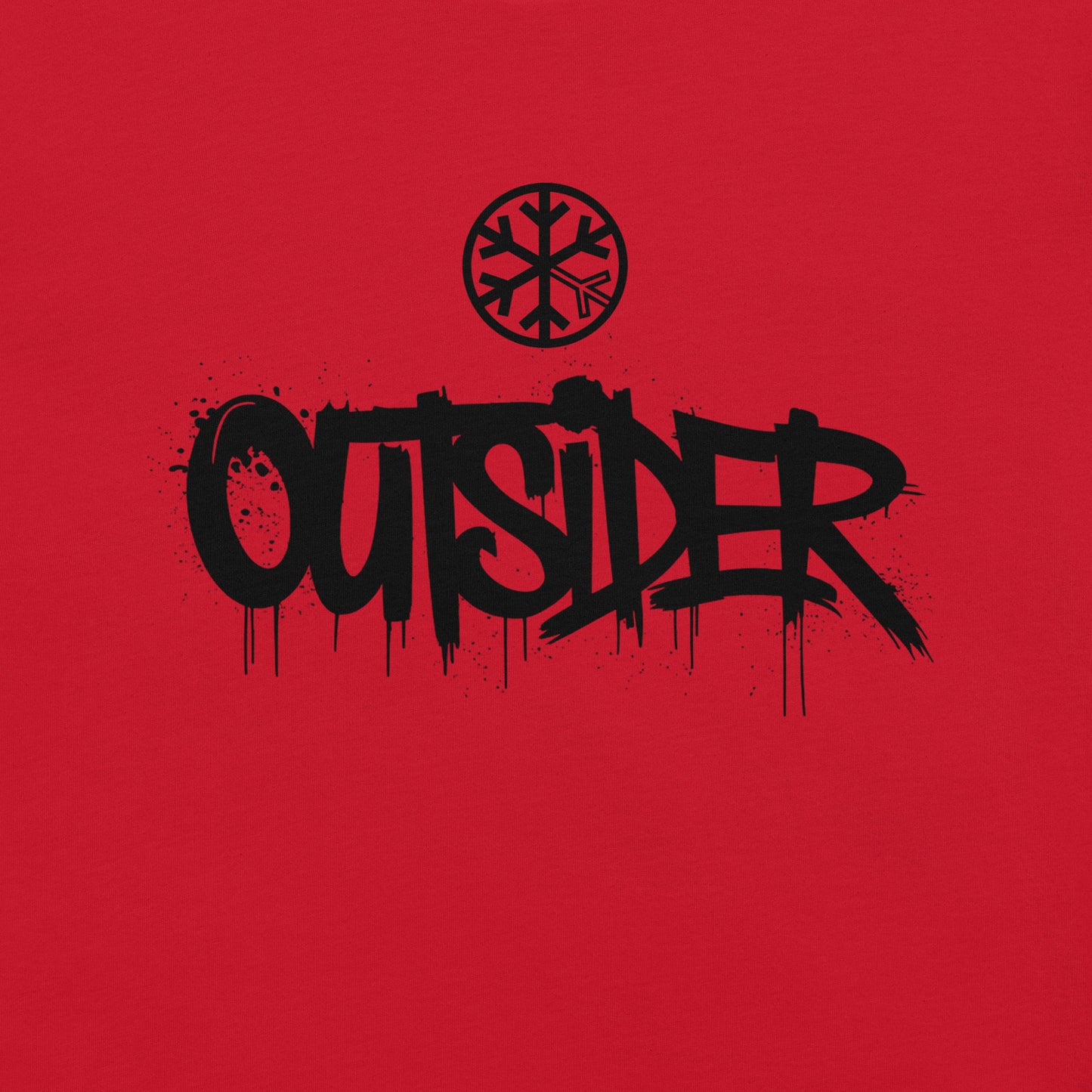 Red-Outsider Graffiti Tag Tee from B.Different Clothing, graphic, graffiti-inspired streetwear t-shirt