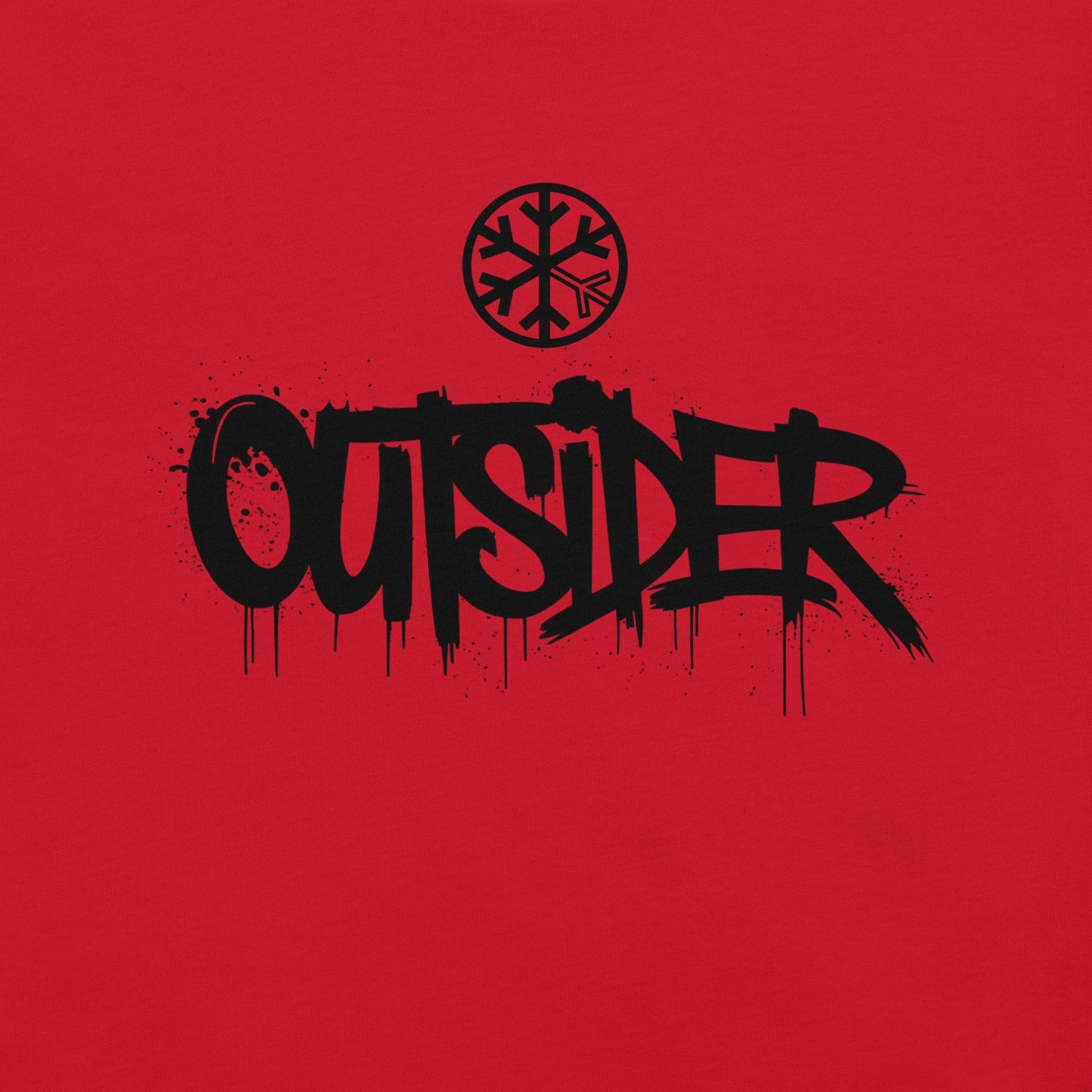 Red-Outsider Graffiti Tag Tee from B.Different Clothing, graphic, graffiti-inspired streetwear t-shirt