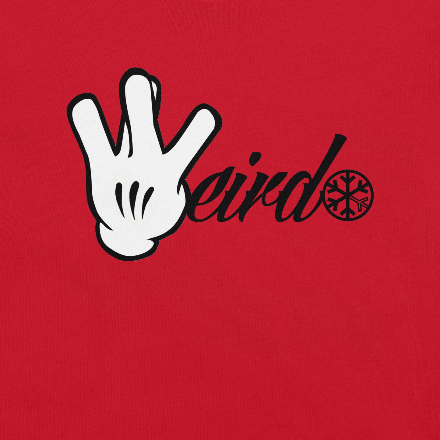 Red-Weirdo Hand Sign Tee from B.Different Clothing, graphic, graffiti-inspired streetwear t-shirt