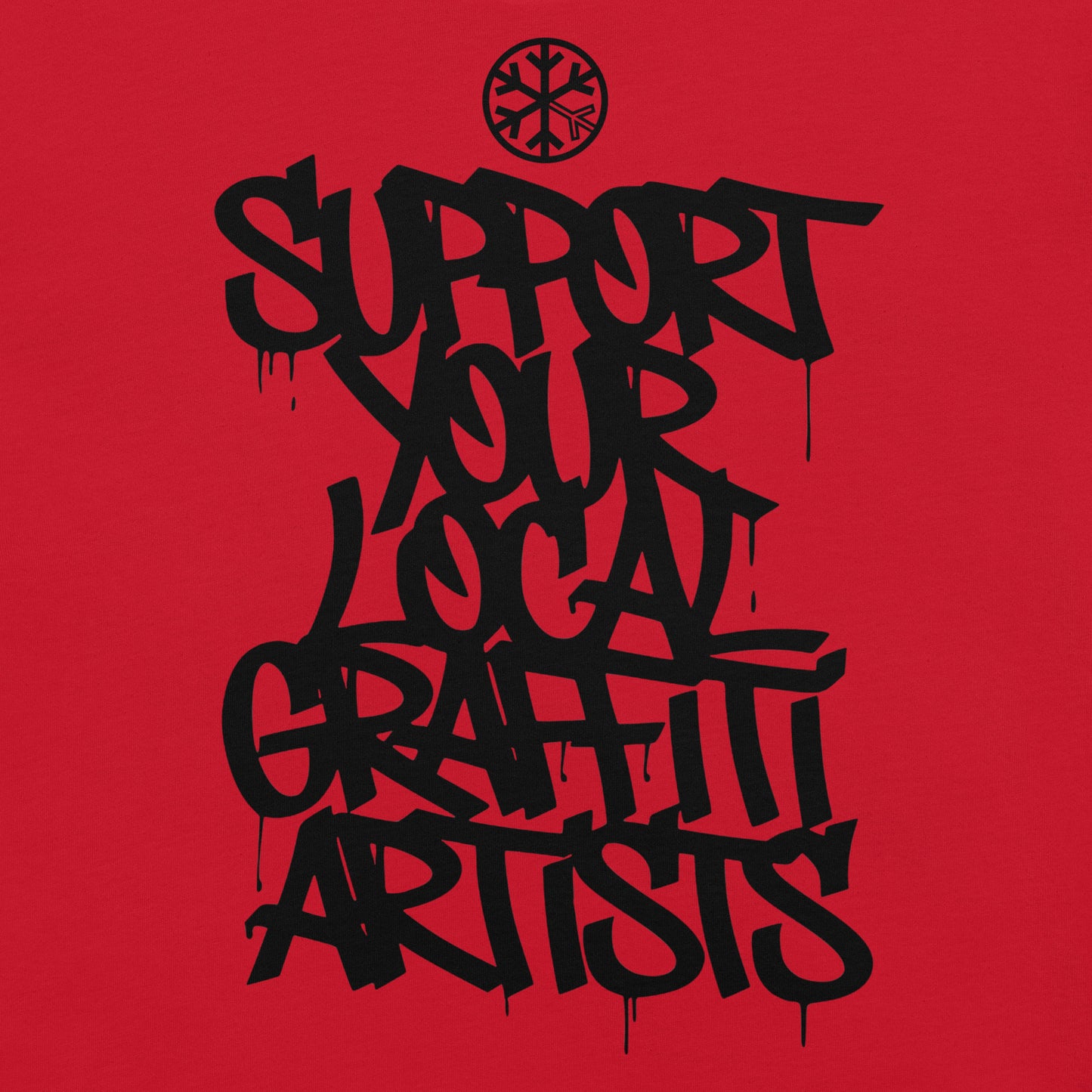 Red-Support Your Local Graffiti Artists Tee  from B.Different Clothing, graphic, graffiti-inspired streetwear t-shirt