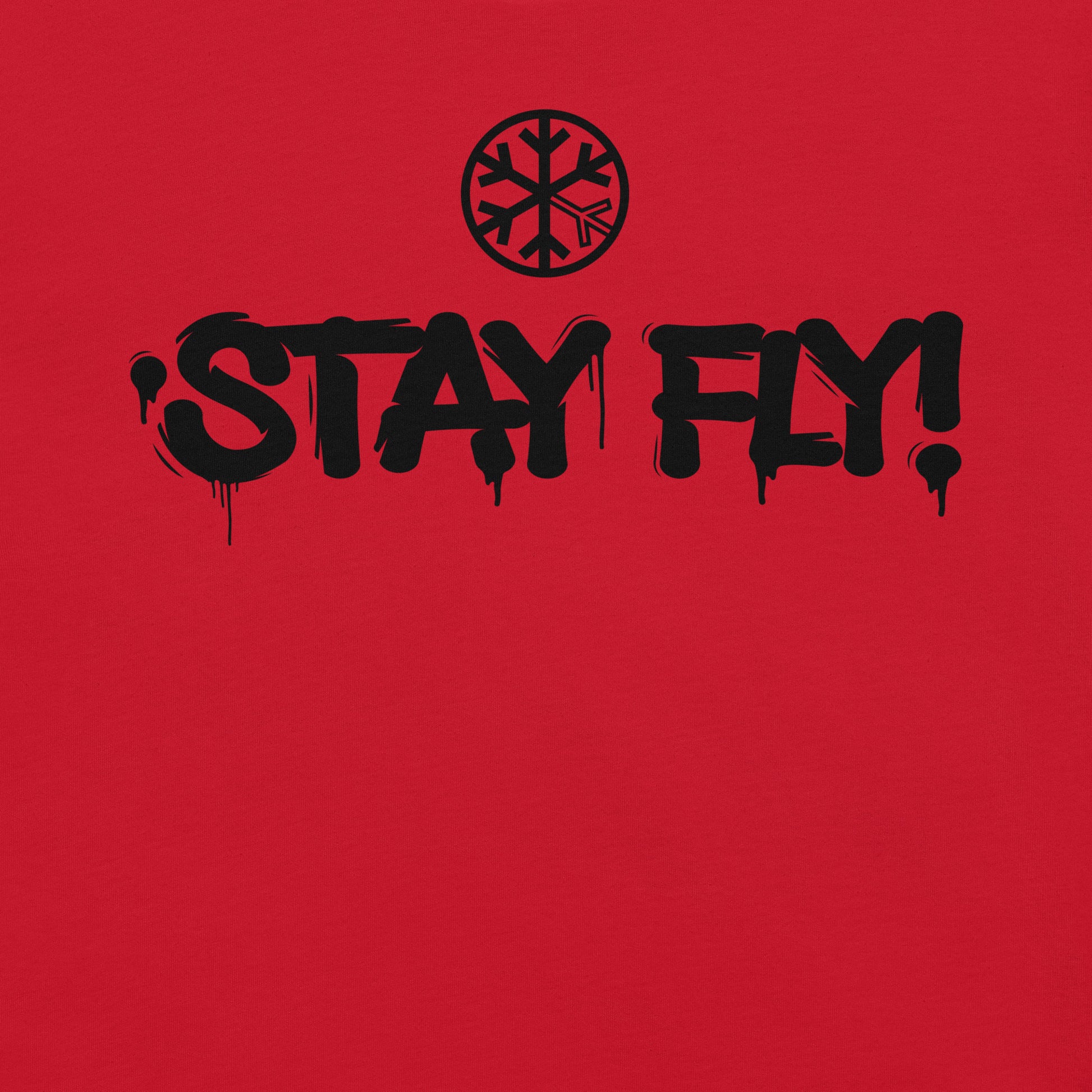 Red-Stay Fly Graffiti Tag Tee from B.Different Clothing, graphic, graffiti-inspired streetwear t-shirt