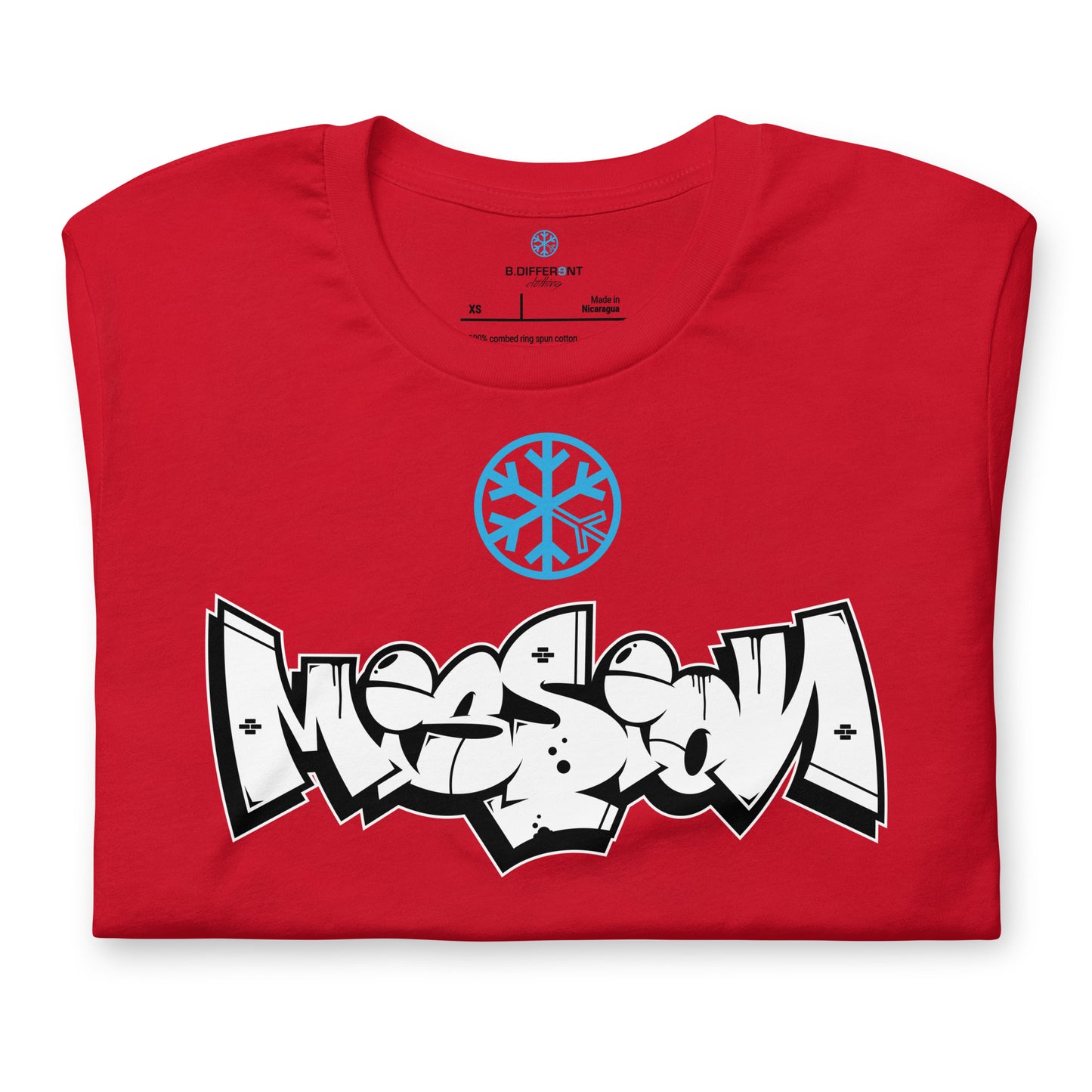 Rad-Mission Graffiti Piece Tee from B.Different Clothing, folded, graffiti-inspired streetwear t-shirt