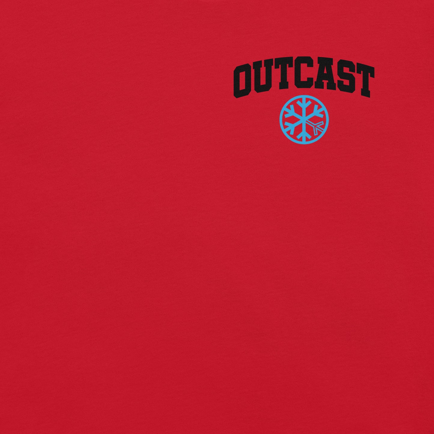 Red-Outcast Graffiti Character Tee from B.Different Clothing, front graphic, graffiti-inspired streetwear t-shirt