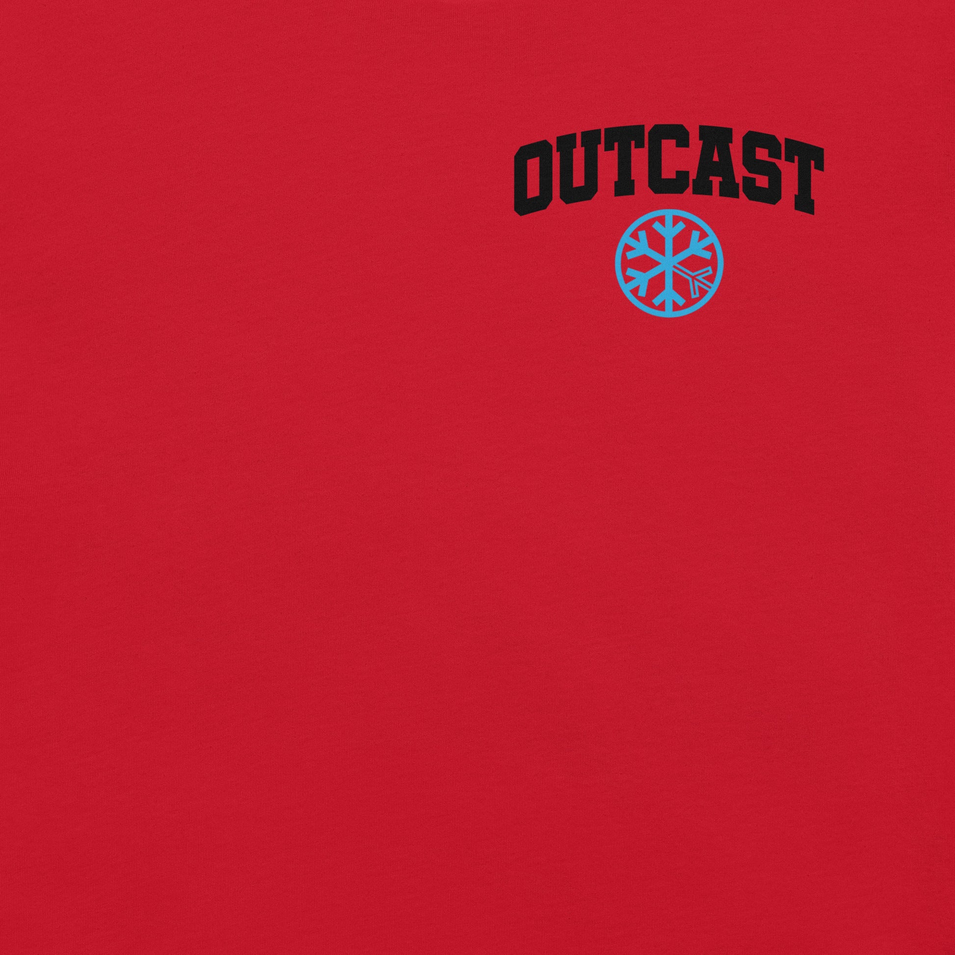 Red-Outcast Graffiti Character Tee from B.Different Clothing, front graphic, graffiti-inspired streetwear t-shirt