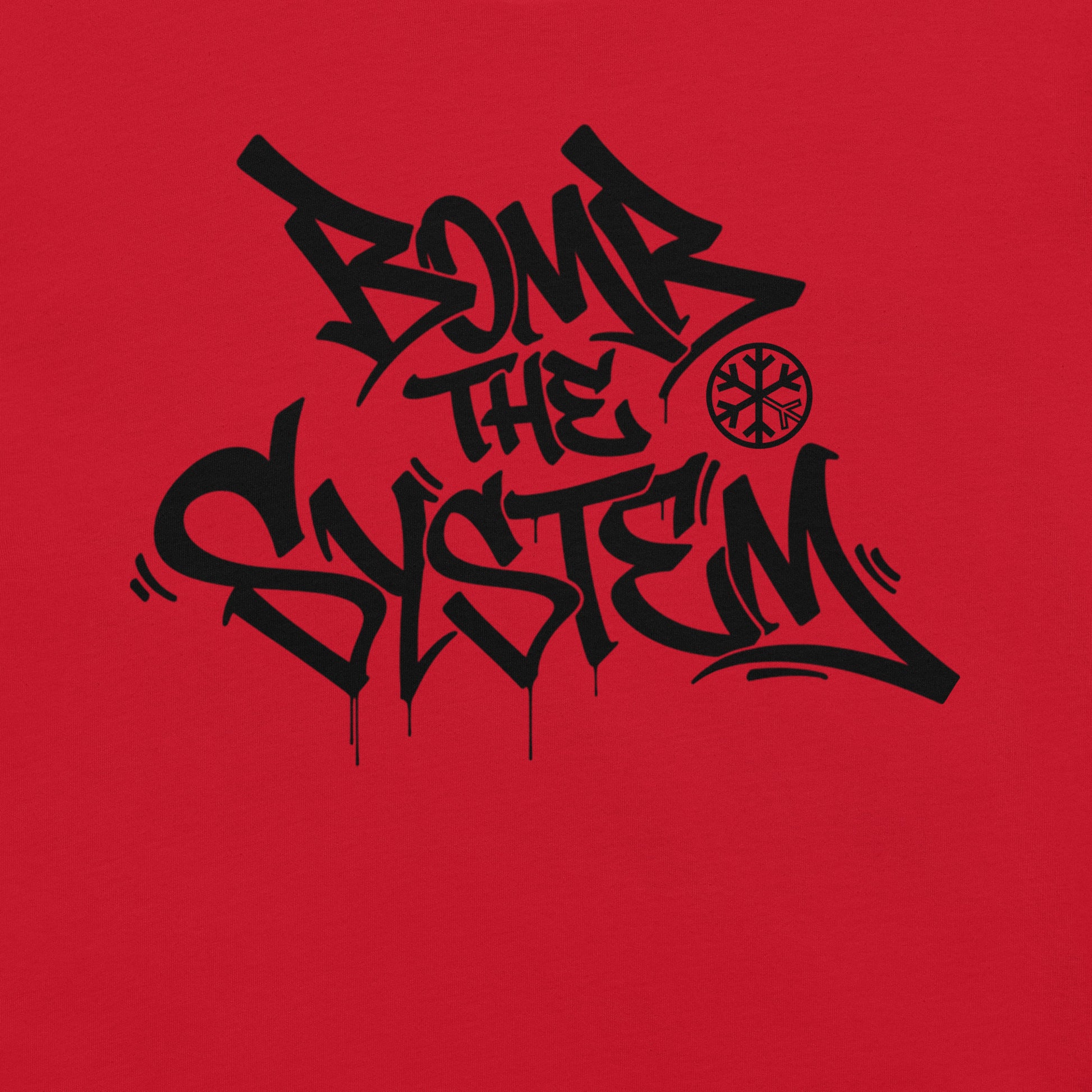 Red-Bomb The System Graffiti Tee from B.Different Clothing, graphic, graffiti-inspired streetwear t-shirt