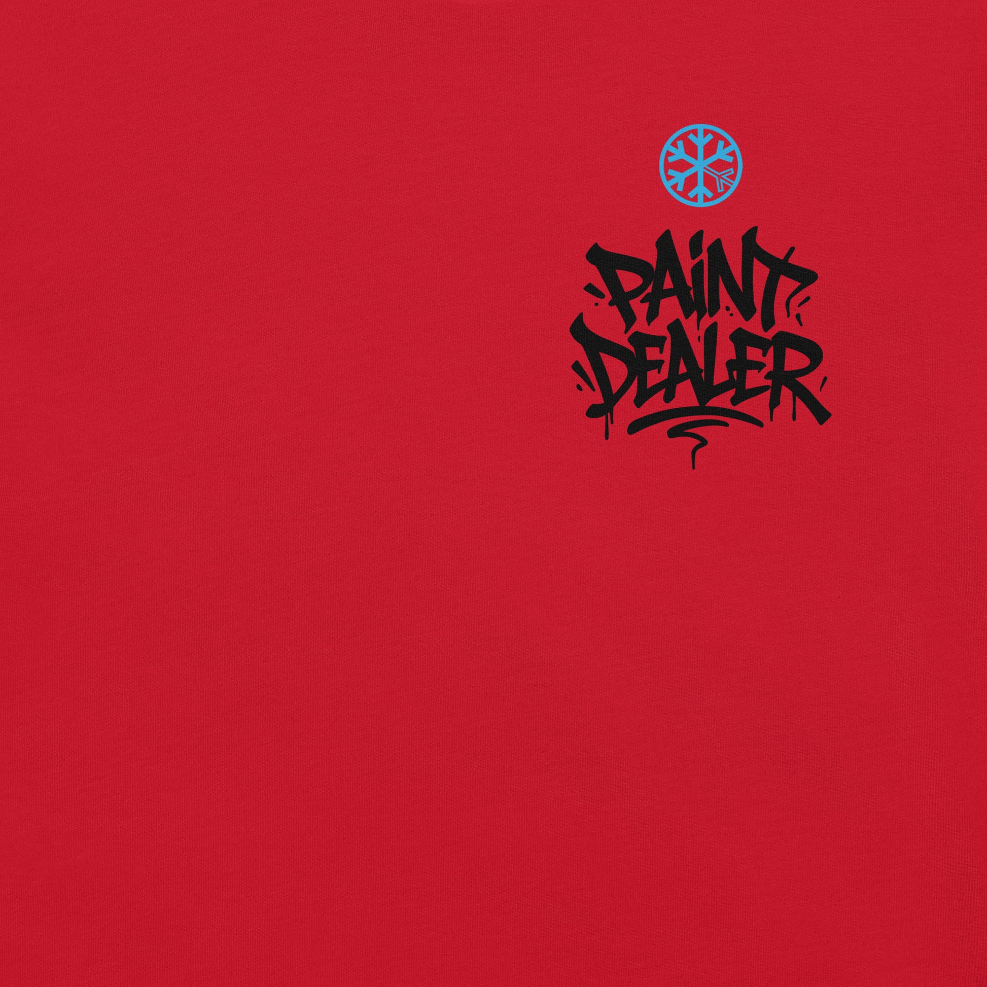 Red-Paint Dealer Graffiti Character Tee from B.Different Clothing, front graphic, graffiti-inspired streetwear t-shirt