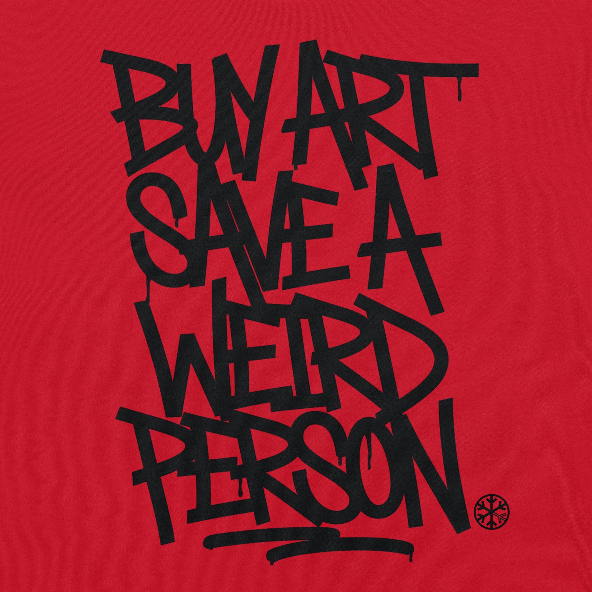 Red-Buy Art Save a Weird Person Graffiti Tee from B.Different Clothing, graphic, graffiti-inspired streetwear t-shirt