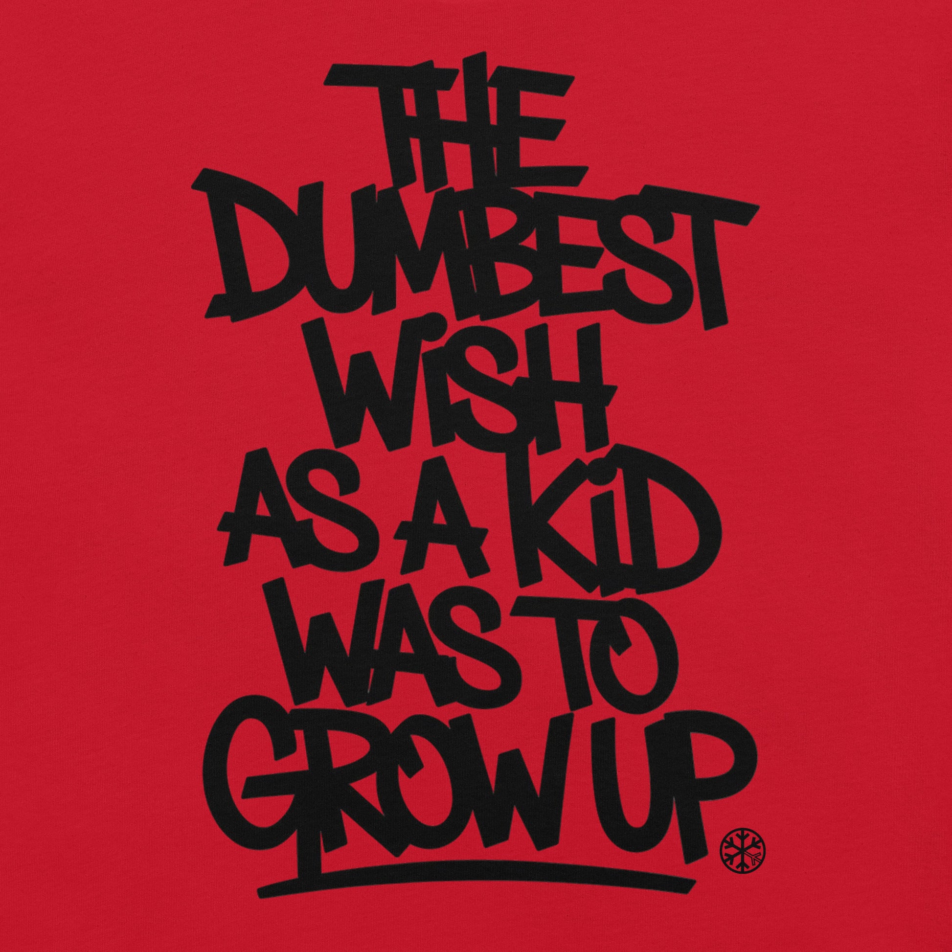 Red-The Dumbest Wish Graffiti Tag Tee from B.Different Clothing, graphic, graffiti-inspired streetwear t-shirt