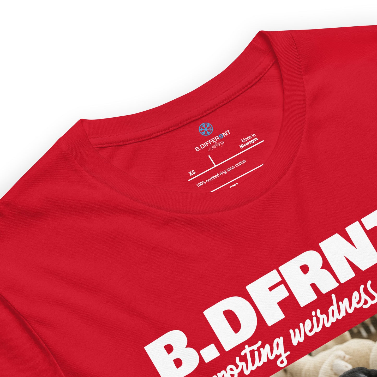 Red-Black Sheep Tee from B.Different Clothing, collar, graffiti-inspired streetwear t-shirt