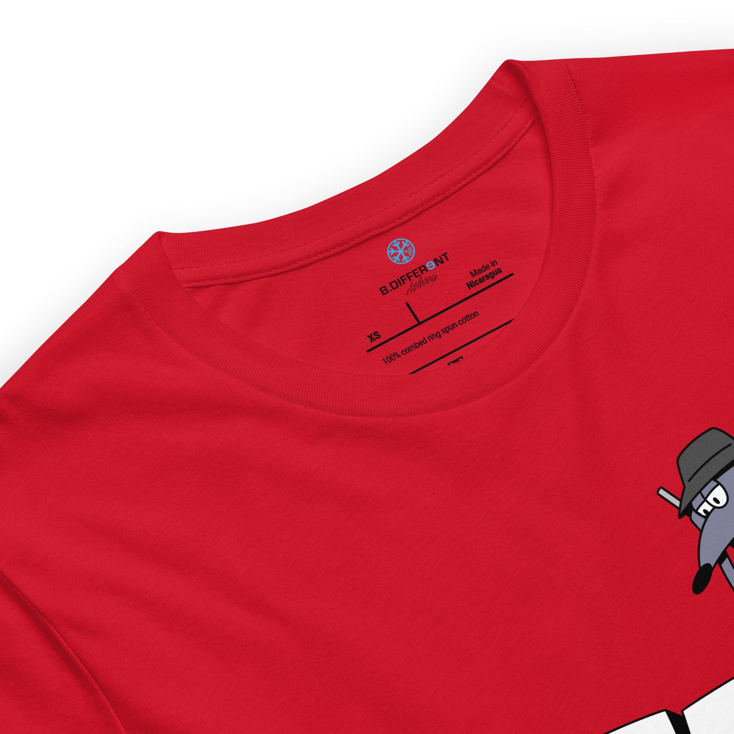 Red-Bad Boy Graffiti Tee from B.Different Clothing, collar, graffiti-inspired streetwear t-shirt