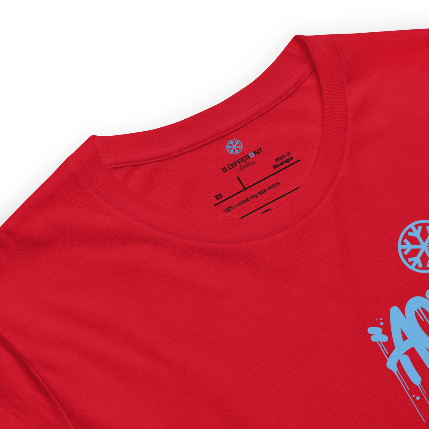 Red-ACAB Graffiti Character Tee from B.Different Clothing, collar, graffiti-inspired streetwear t-shirt