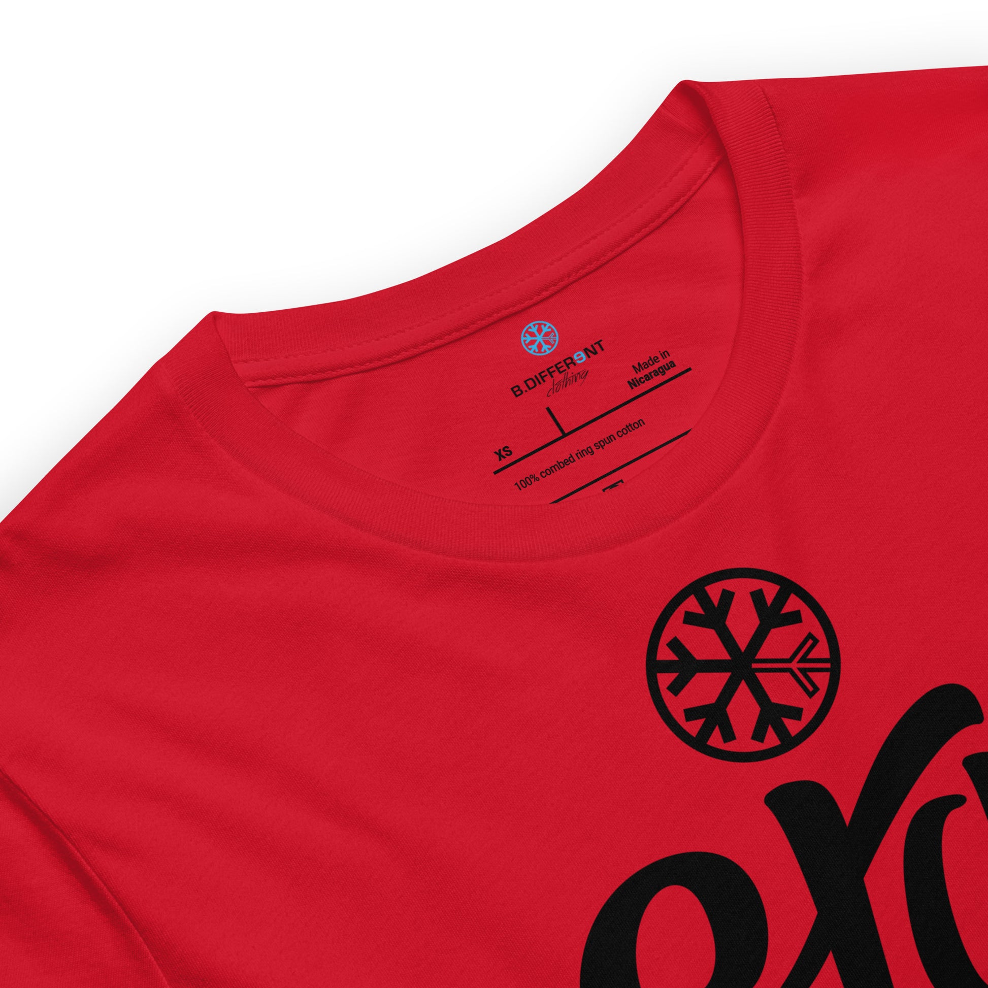 Red-Stay Weird Tee from B.Different Clothing, collar, graffiti-inspired streetwear t-shirt