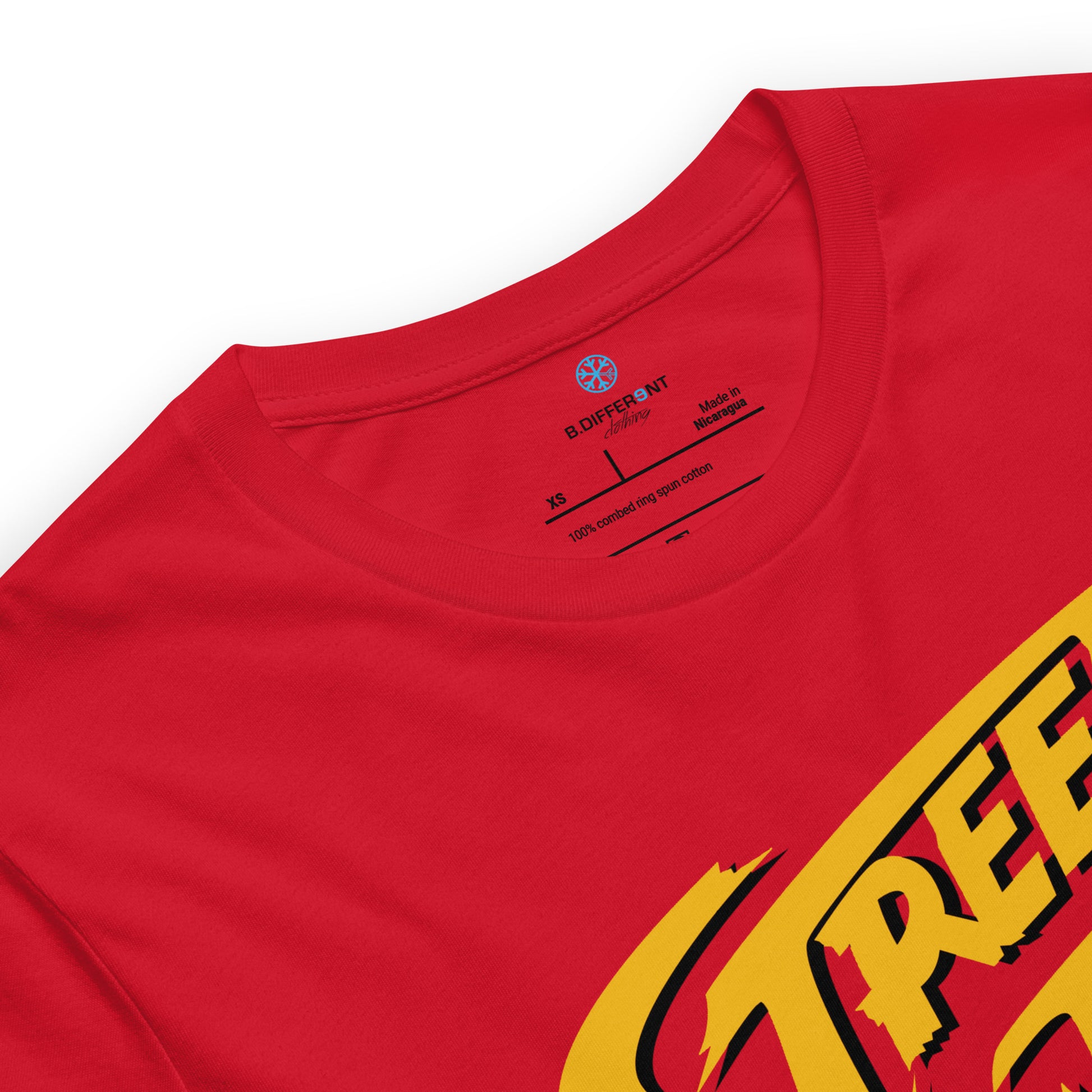 Red-Street Writer Graffiti Tee from B.Different Clothing, collar, graffiti-inspired streetwear t-shirt