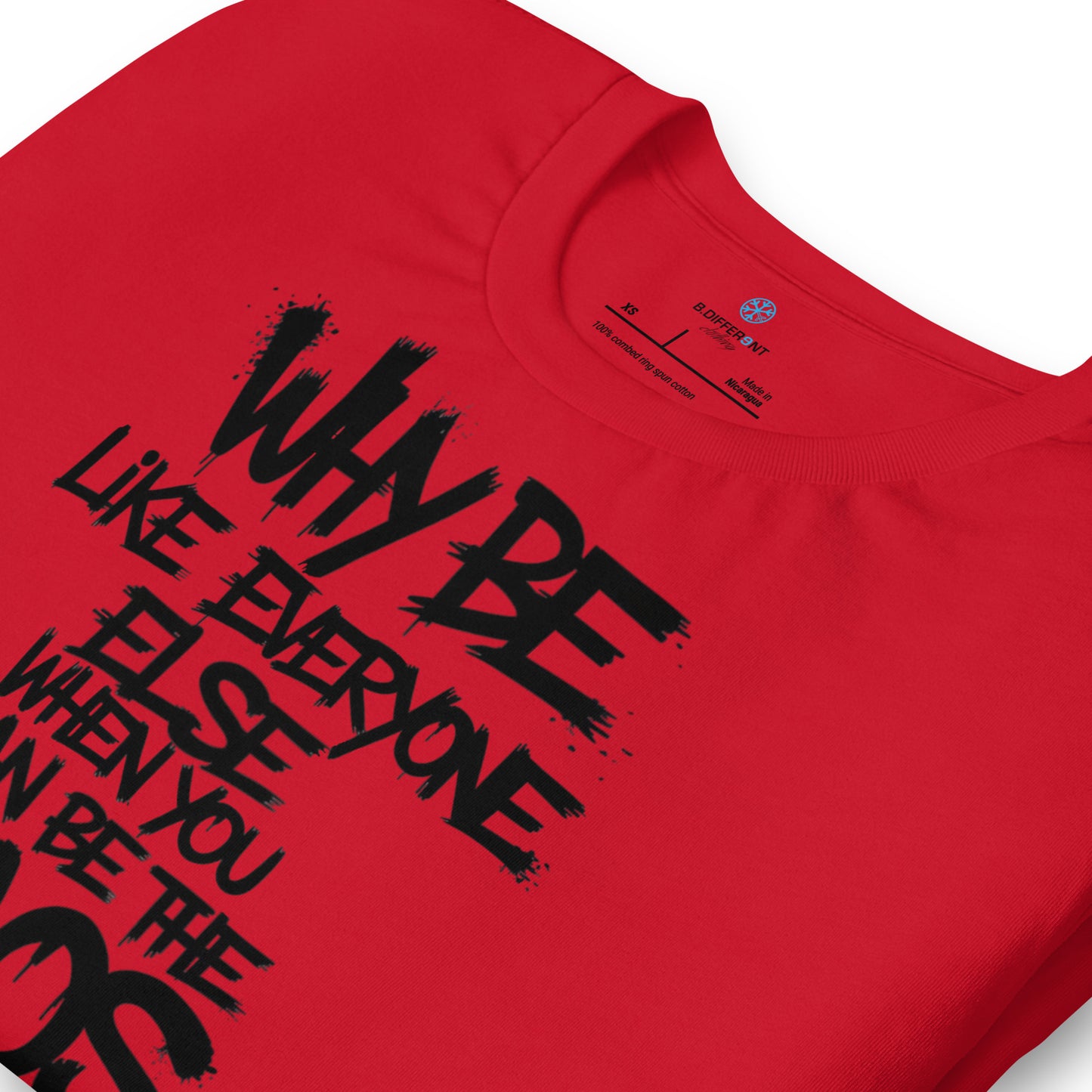 Red-Chaos They Fear Graffiti Tag Tee from B.Different Clothing, detail, graffiti-inspired streetwear t-shirt