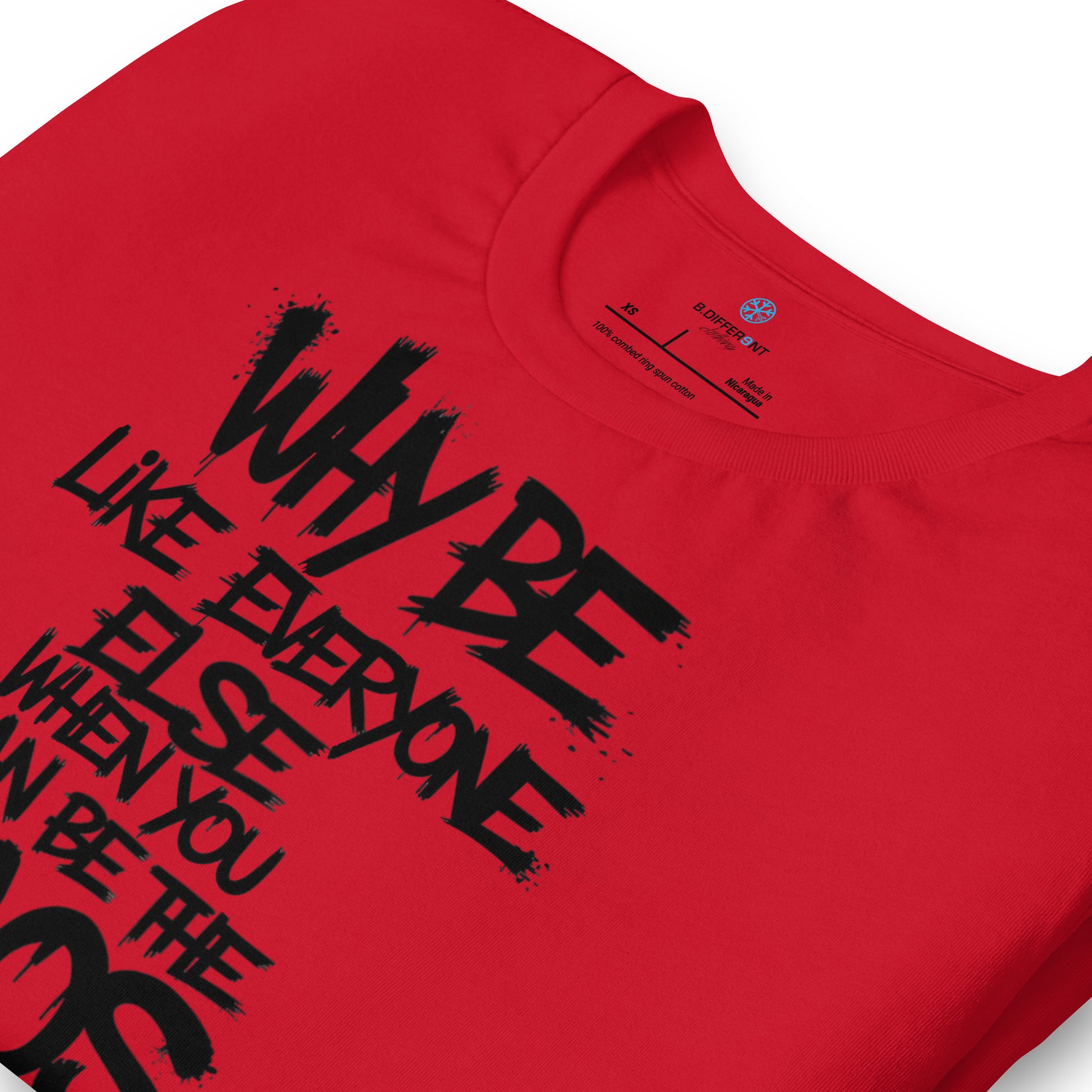 Red-Chaos They Fear Graffiti Tag Tee from B.Different Clothing, detail, graffiti-inspired streetwear t-shirt