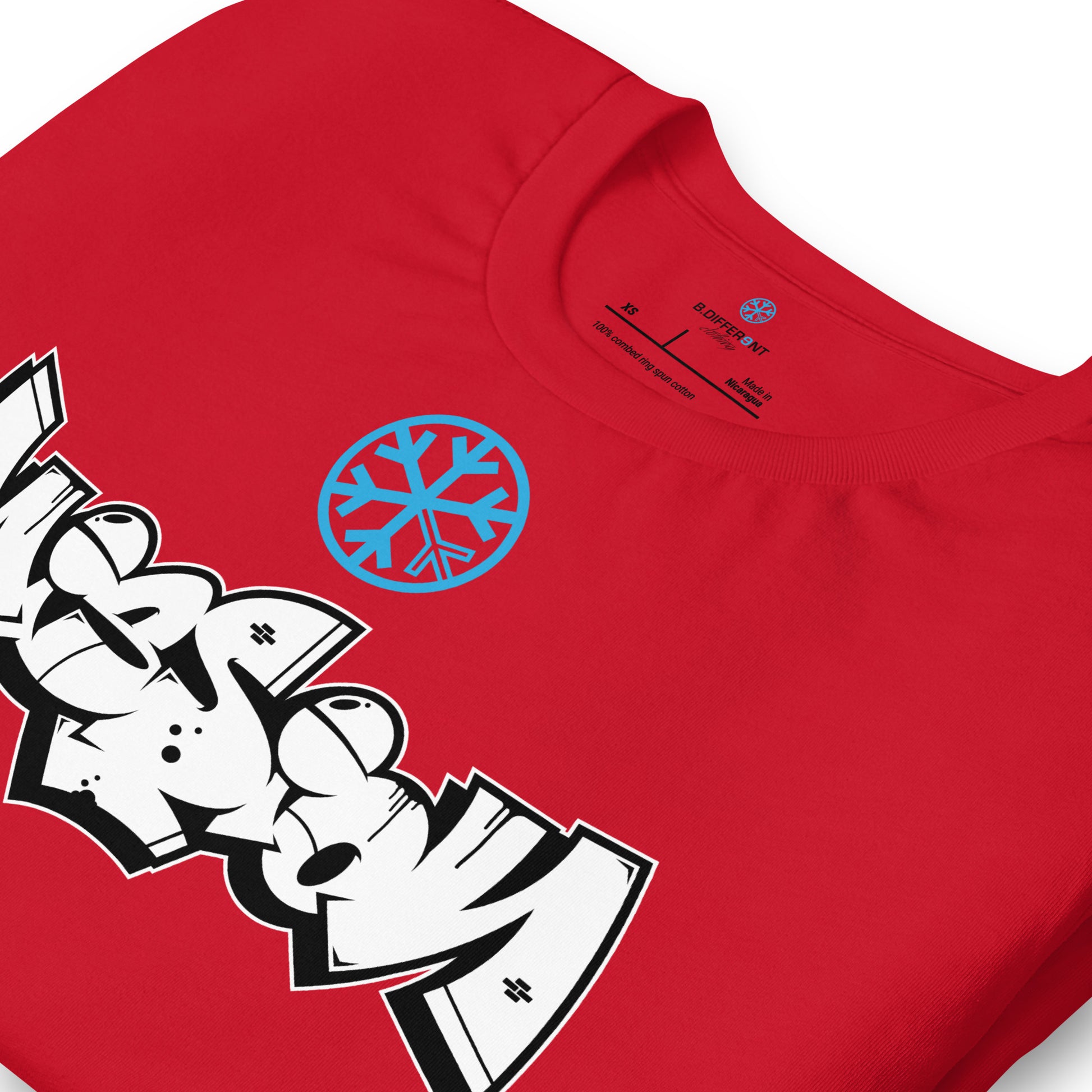 Rad-Mission Graffiti Piece Tee from B.Different Clothing, detail, graffiti-inspired streetwear t-shirt