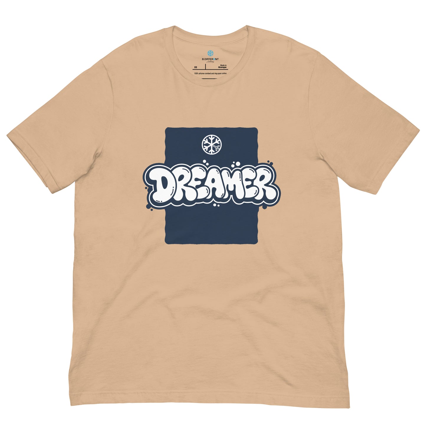 Dreamer Graffiti Throw-up Tee tan B.Different Clothing graffiti street art inspired streetwear brand