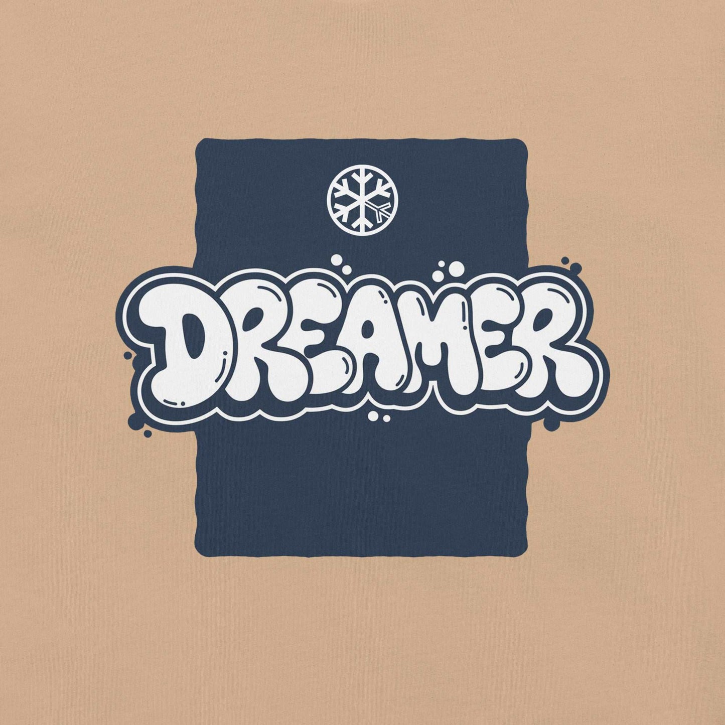 graphic of Dreamer Graffiti Throw-up Tee tan B.Different Clothing graffiti street art inspired streetwear brand