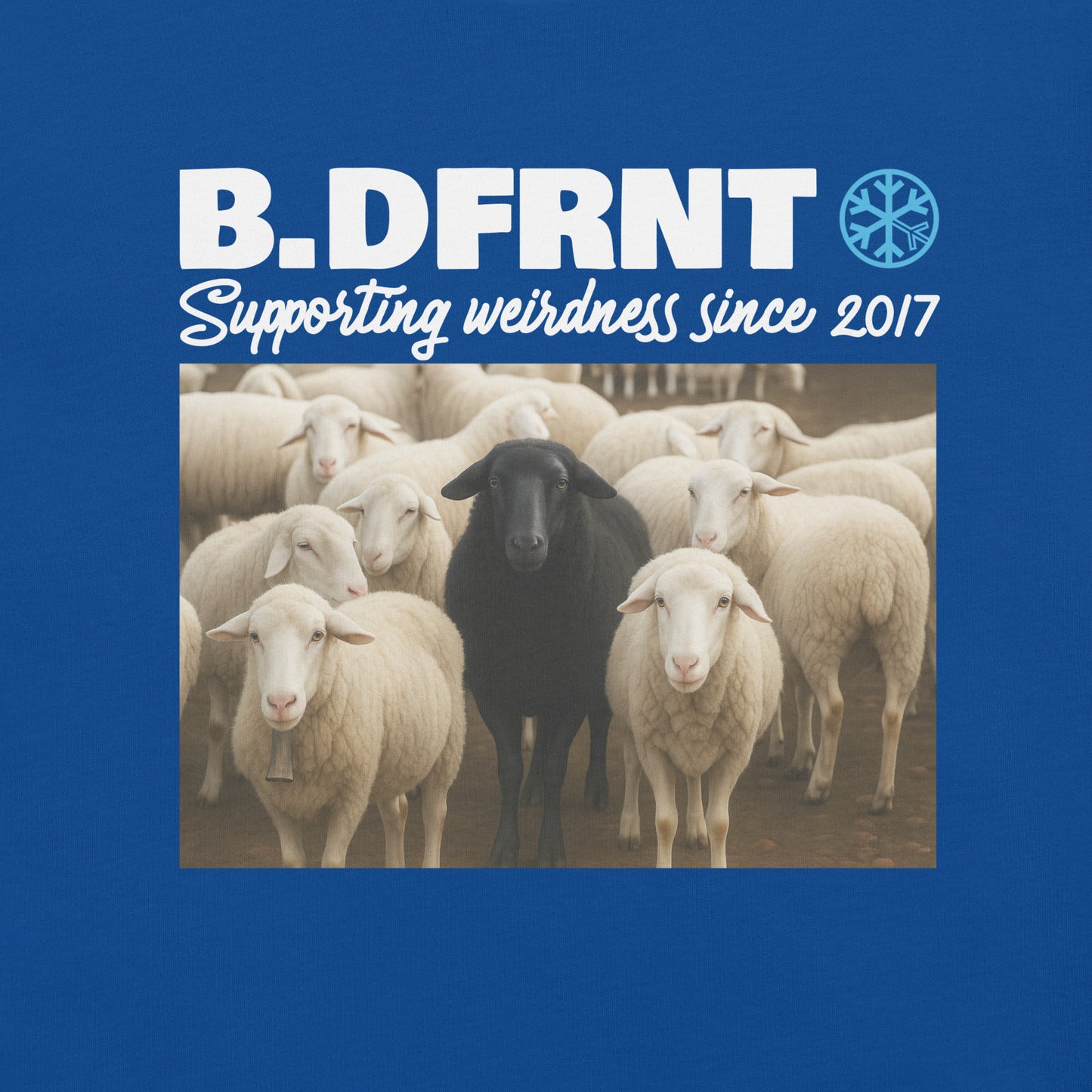 Blue-Black Sheep Tee from B.Different Clothing, graphic, graffiti-inspired streetwear t-shirt