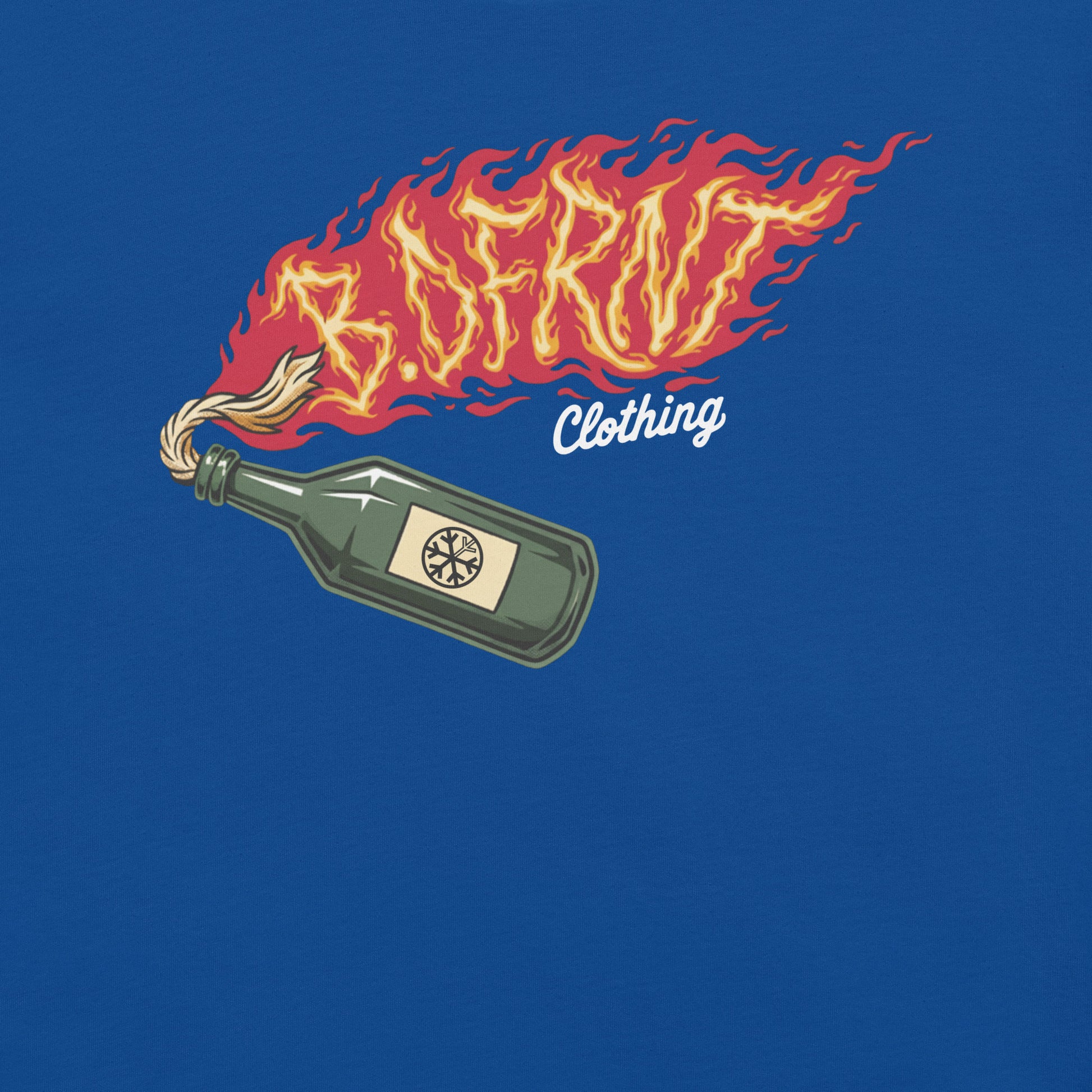 Blue-Molotov Graffiti Tee from B.Different Clothing, graphic, graffiti-inspired streetwear t-shirt
