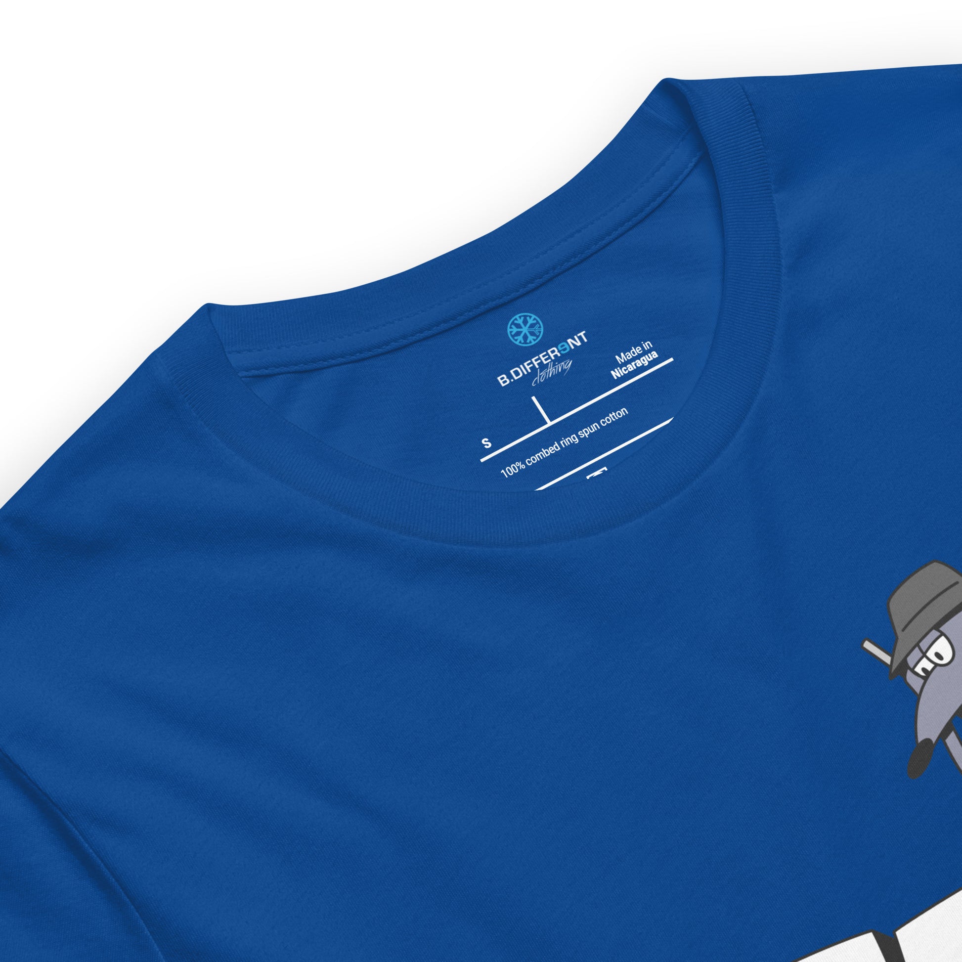 Blue-Bad Boy Graffiti Tee from B.Different Clothing, collar, graffiti-inspired streetwear t-shirt