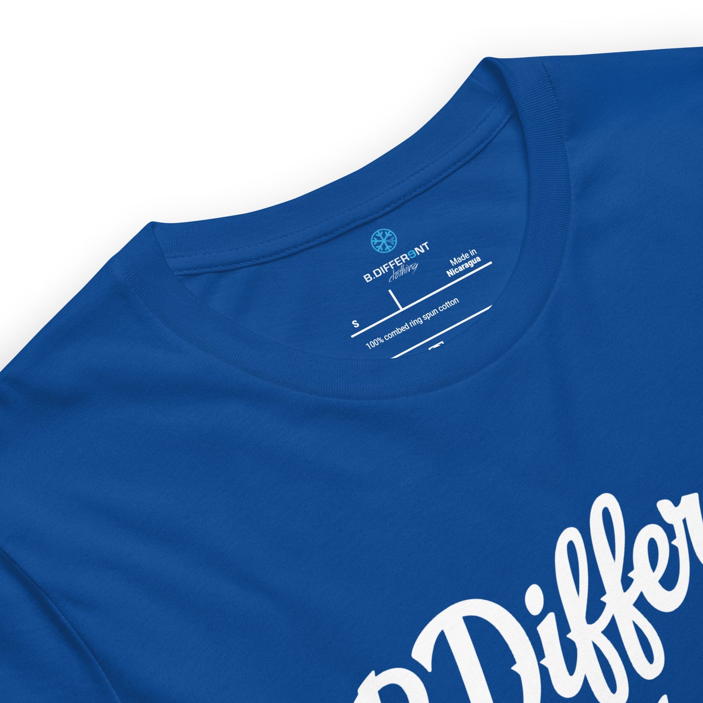 Blue-The League Tee from B.Different Clothing, collar, graffiti-inspired streetwear t-shirt